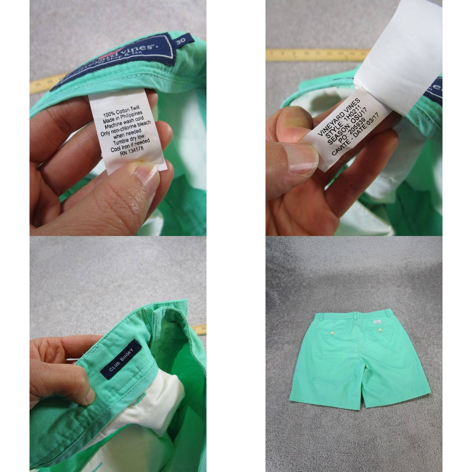 Vineyard Vines Vineyard Vines Mens 30 Extra Large XL Green Blue Cotton Twill Chinos Golf Size US 30 / EU 46 - 8 Thumbnail