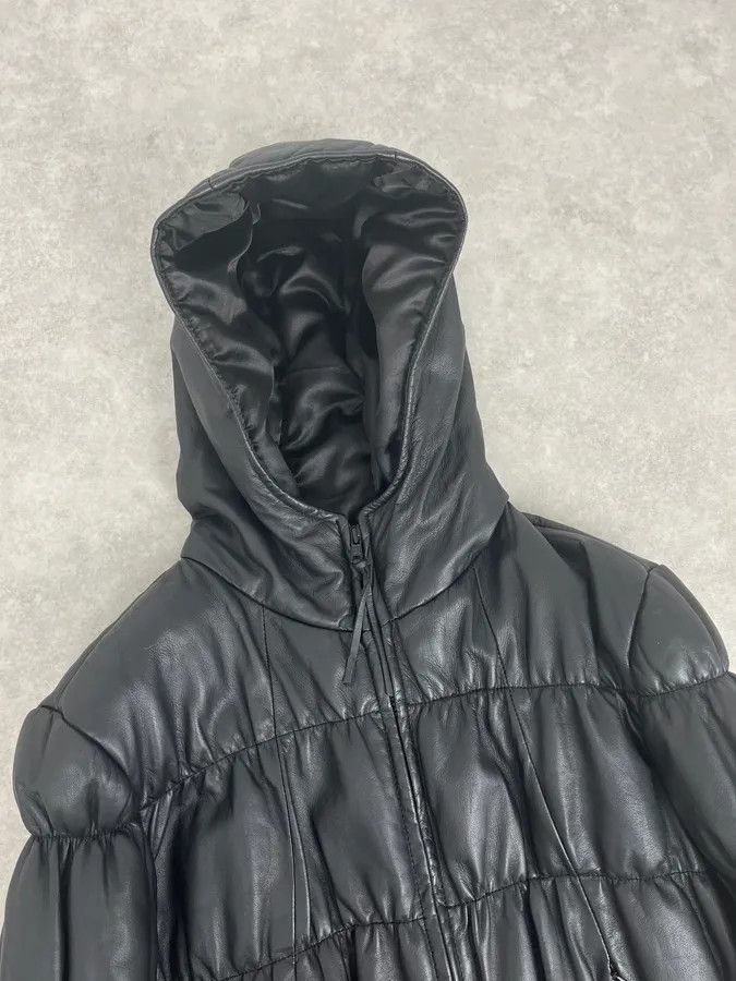 Armani 2000s Armani Black Puffer Leather Jacket Size XS / US 0-2 / IT 36-38 - 5 Thumbnail