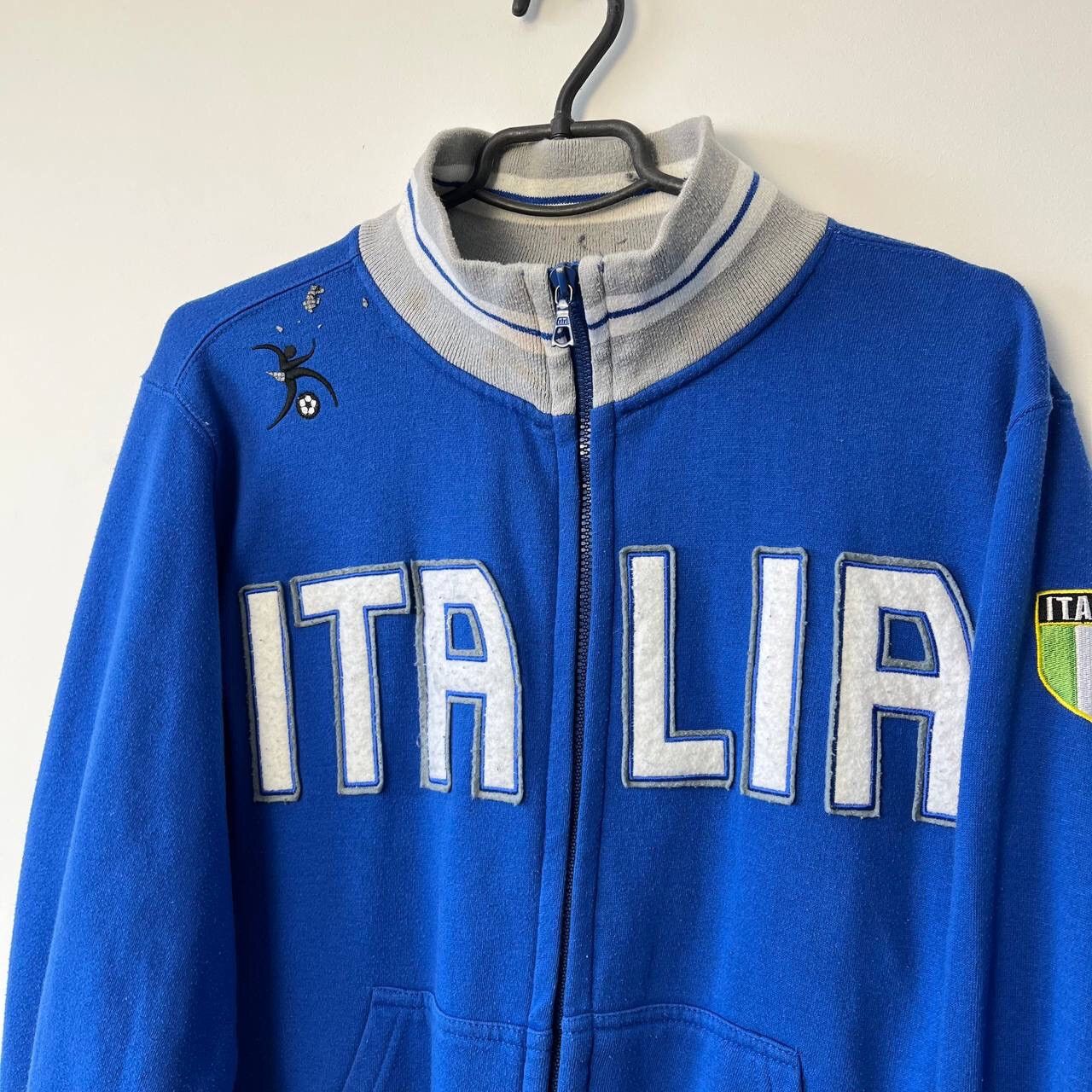 Vintage Y2K Rare 🇮🇹 Blue Italia Team big center logo Soccer Zip Size US M / EU 48-50 / 2 - 19 Thumbnail