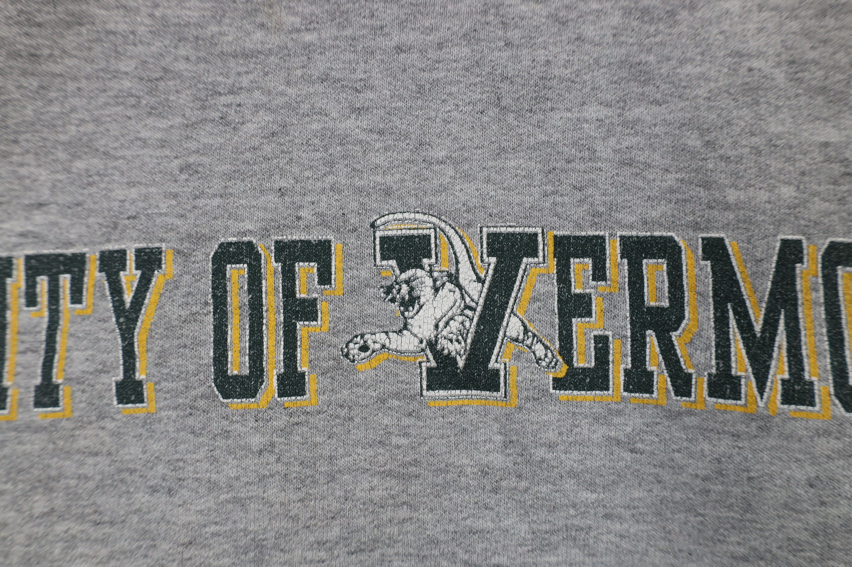 Vintage Vintage 90s Spell Out University of Vermont Sweatshirt Gray Size US XXL / EU 58 / 5 - 9 Thumbnail