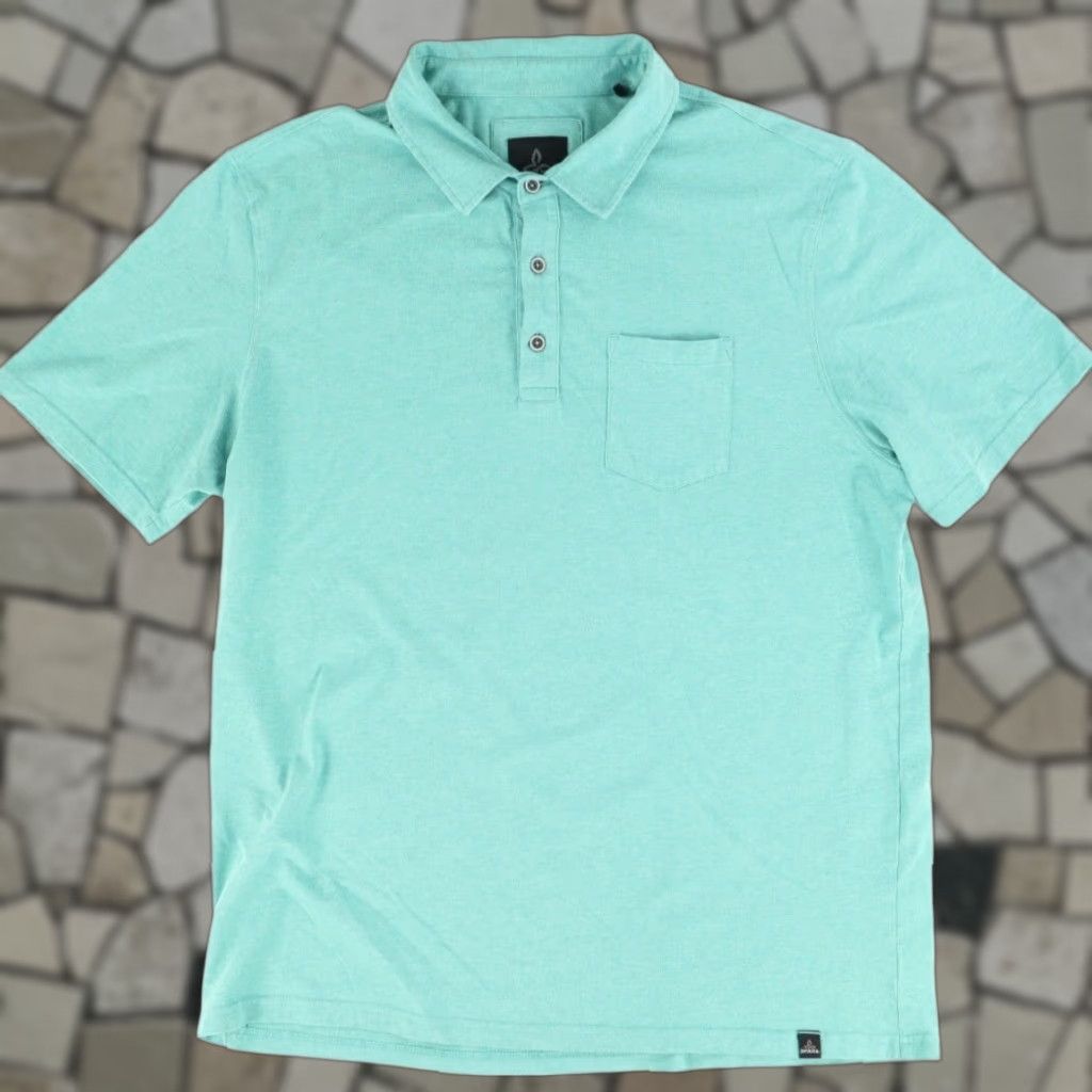 Prana Prana Pocket Polo Shirt Green Men's XL Shirt Slim Solid Cotton Size US XL / EU 56 / 4 - 1 Thumbnail