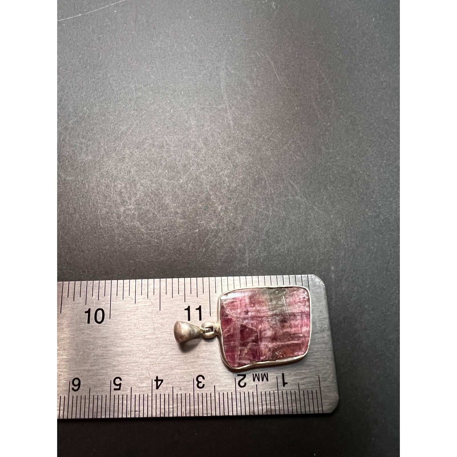 Other NEW Pink/ bi colored half rough tourmaline pendant in 925 Size ONE SIZE - 5 Thumbnail