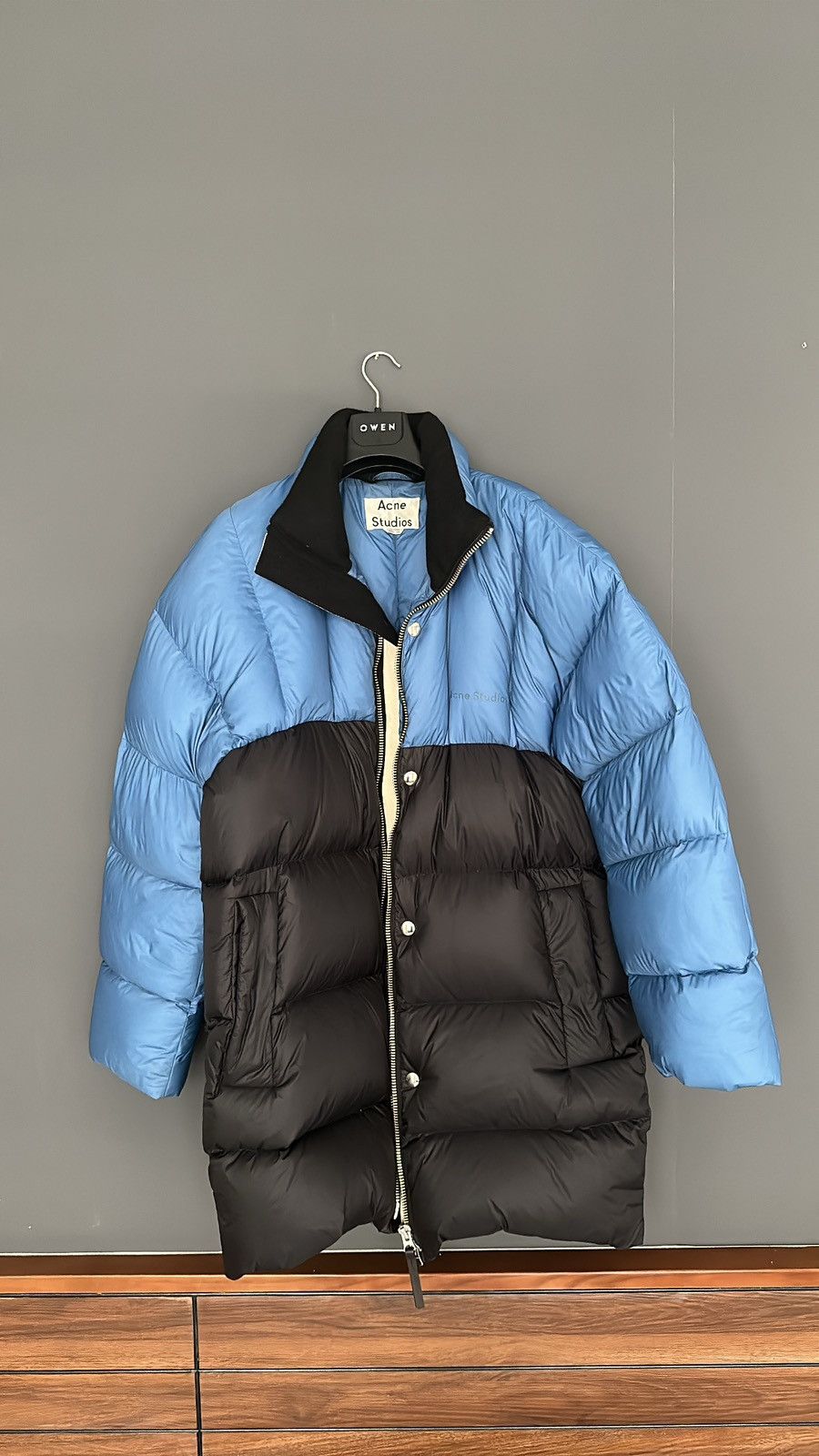 image of Acne Studios Puffer Coat in Blue, Men's (Size Small)