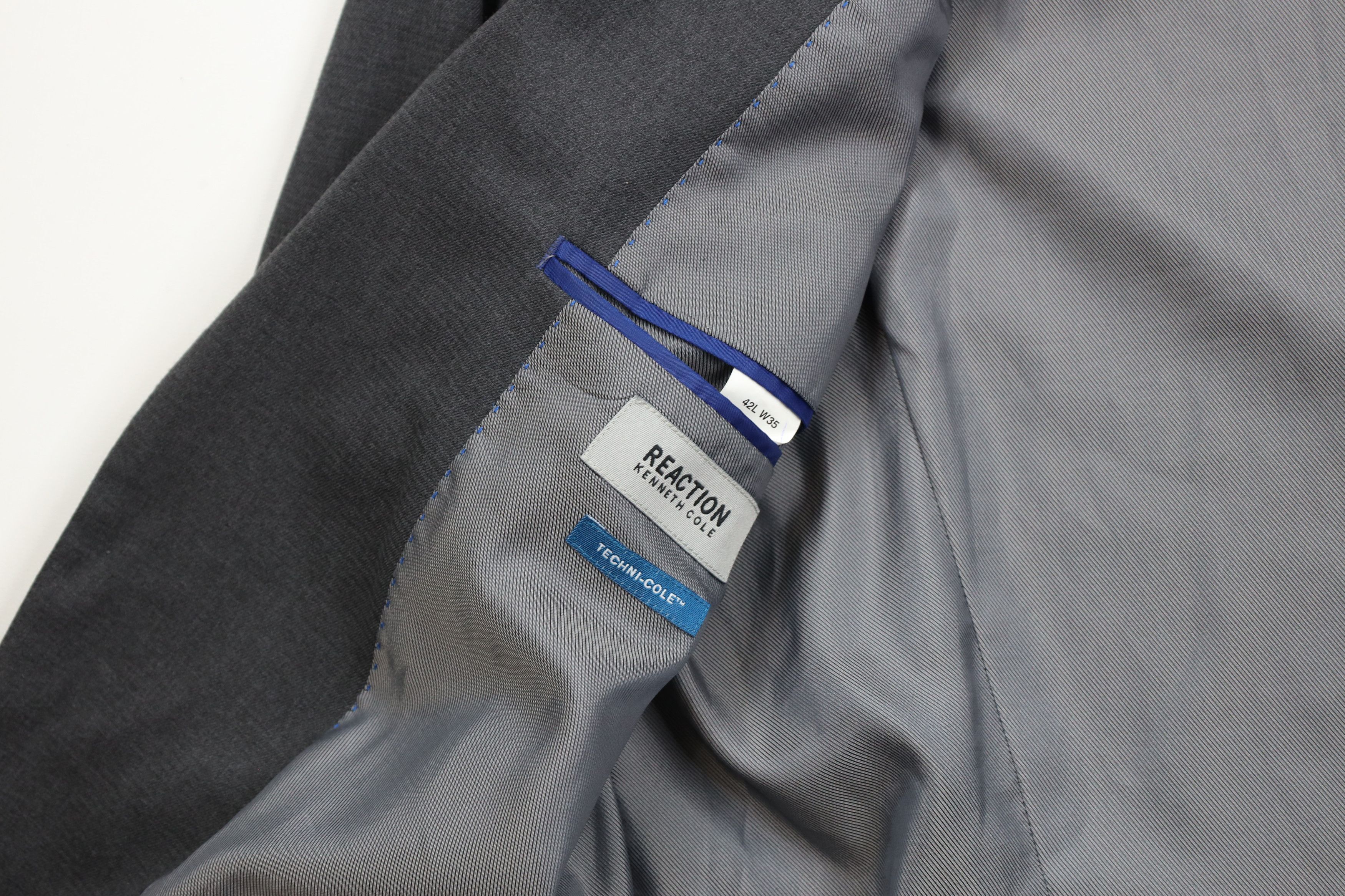 Kenneth Cole Kenneth Cole Reaction 2 Piece Suit Jacket Pants Gray Size 42L - 7 Thumbnail