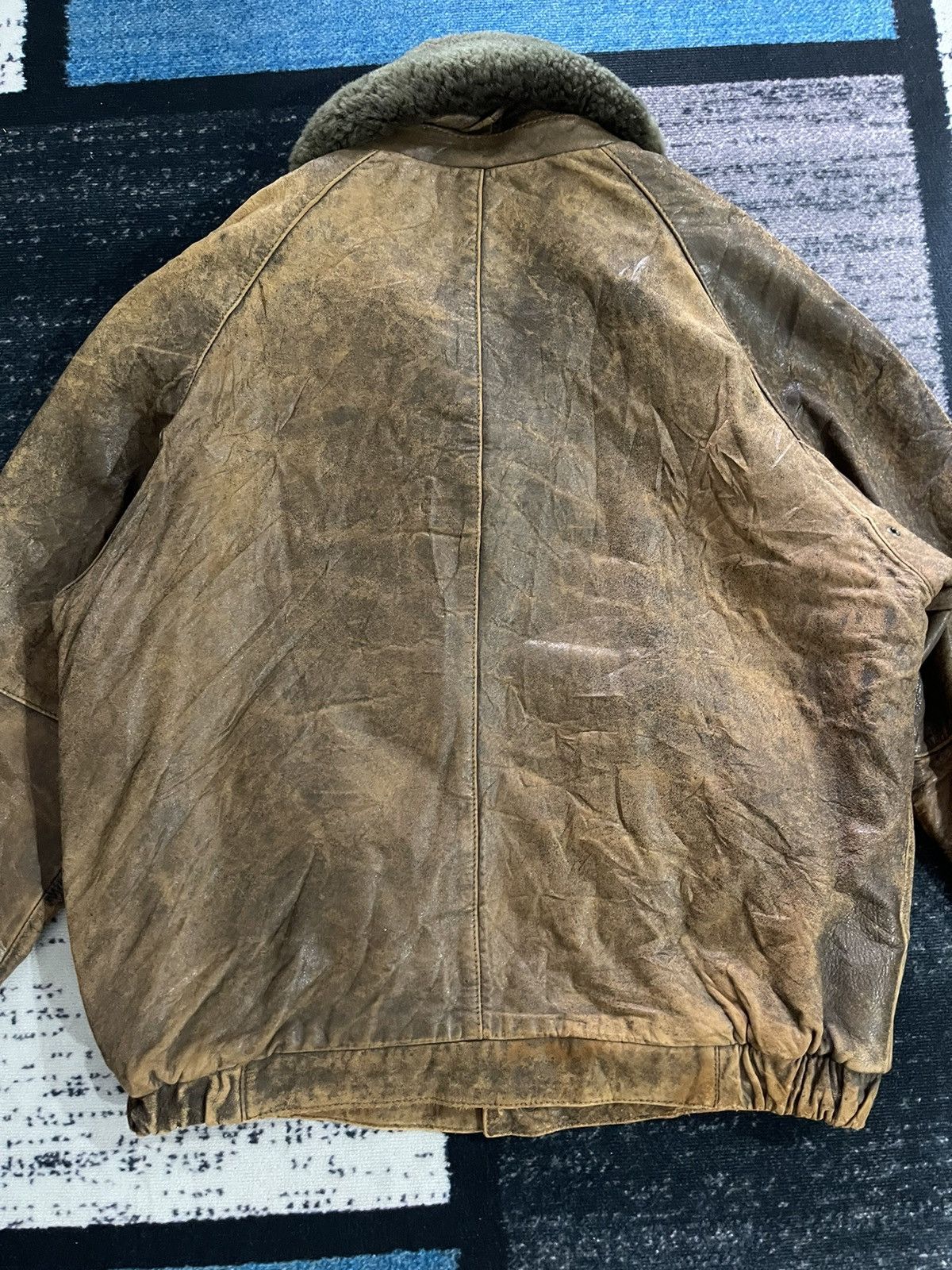 Vintage Vintage Unbrand Leather Bomber Jacket Size US L / EU 52-54 / 3 - 14 Thumbnail
