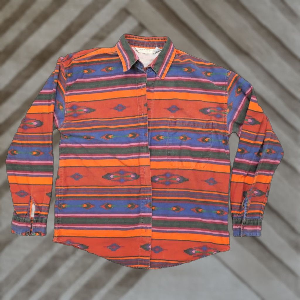 Vintage VINTAGE Copper Key Shirt Womens L Orange Blue Aztec Western Button Up Canvas Size L / US 10 / IT 46 - 1 Thumbnail