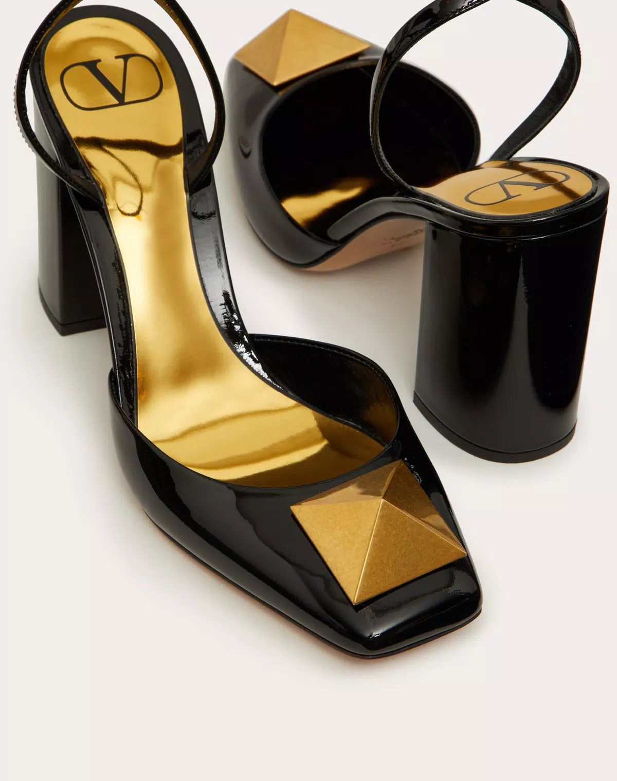 Valentino o1s1wg110625 One Stud Pump In Patent Leather 90mm in Black Size US 6.5 / IT 36.5 - 5 Thumbnail