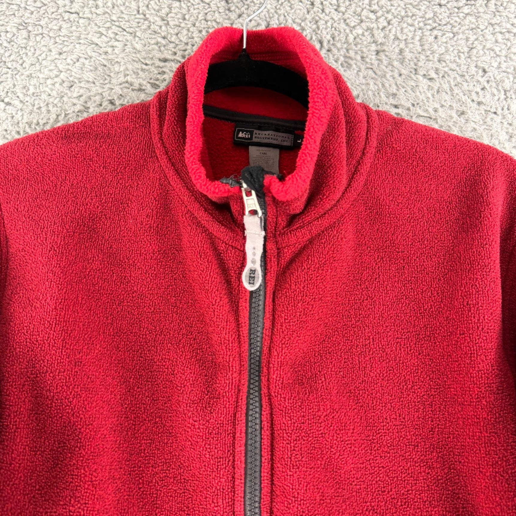 Vintage REI Womens Red Fleece Full Zip Jacket Long Sleeve Pockets Mock Neck Casual Outdoor Vintage L Jacket Mens Womens Girls Size L / US 10 / IT 46 - 2 Thumbnail