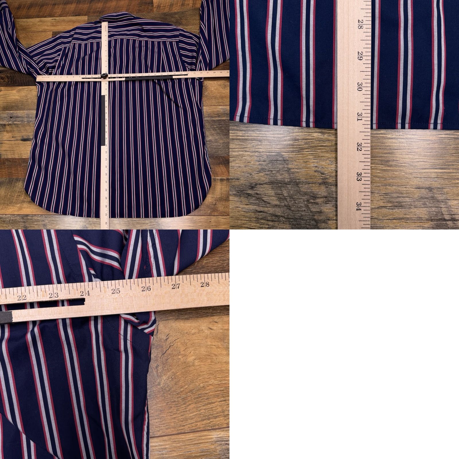 Vintage Paul Fredrick Shirt Mens XL Navy Striped Button-Up Long Sleeve Collared Classic All Seasons Knit Cotton Button-Down Casual Workwear Size US XL / EU 56 / 4 - 8 Thumbnail