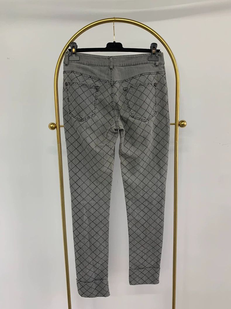 Chanel Chanel 10A light gray plaid jeans Size 25" / US 0 / IT 36 - 3 Thumbnail