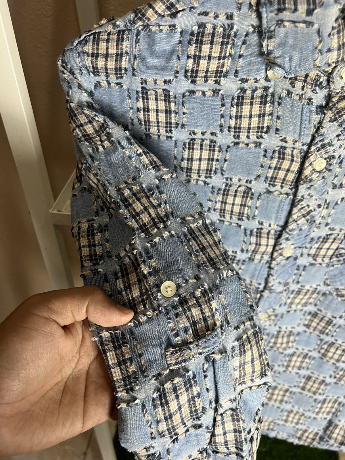 Japanese Brand × Vintage Japanese Brand Button Up Shirt Patchwork Size XS / US 0-2 / IT 36-38 - 6 Thumbnail