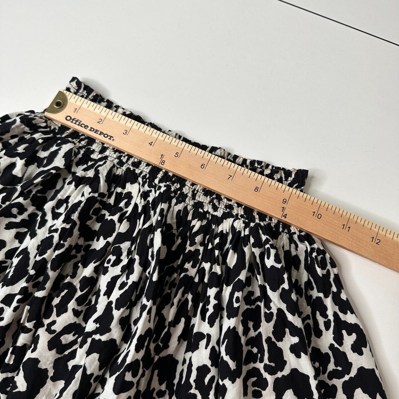 H&M H&M Divided Leopard Cream Black Ruffled Mini Skirt 4 Size 27" / US 4 / IT 40 - 10 Thumbnail