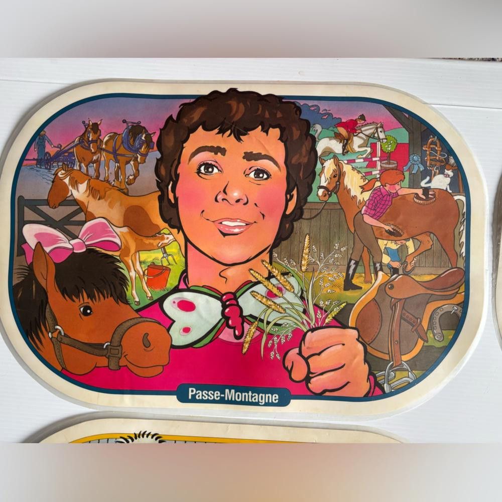 Designer Set of 7 Vintage Passe-Partout Canada Retro TV Placemats Size ONE SIZE - 7 Thumbnail