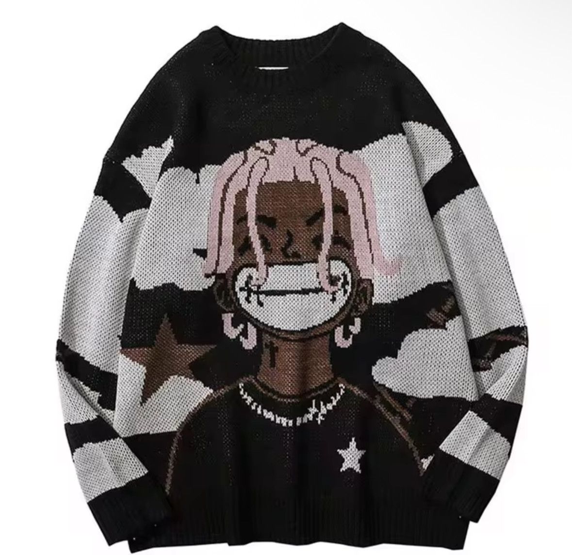 Other Streetwear Hip Hop Smile Sweater Jacquard Knitted Sweatshirt Size US XXL / EU 58 / 5 - 1 Thumbnail