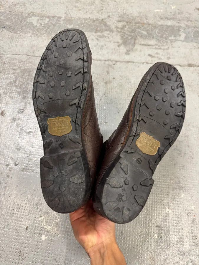 Dolce & Gabbana 2000s Dolce & Gabbana Brown Officer Leather Boots Size US 11 / EU 44 - 5 Thumbnail