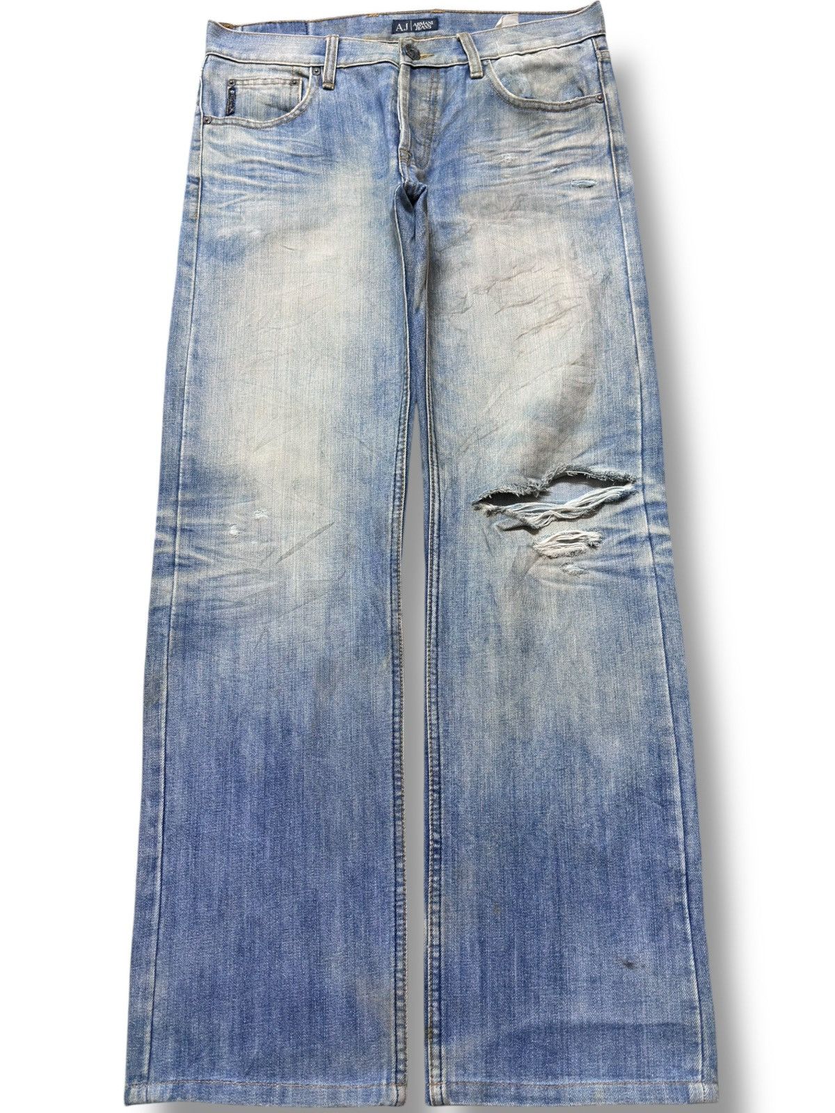 Giorgio Armani Vintage Armani Jeans Mudwash Grunge Distressed Denim Size US 33 - 1 Thumbnail
