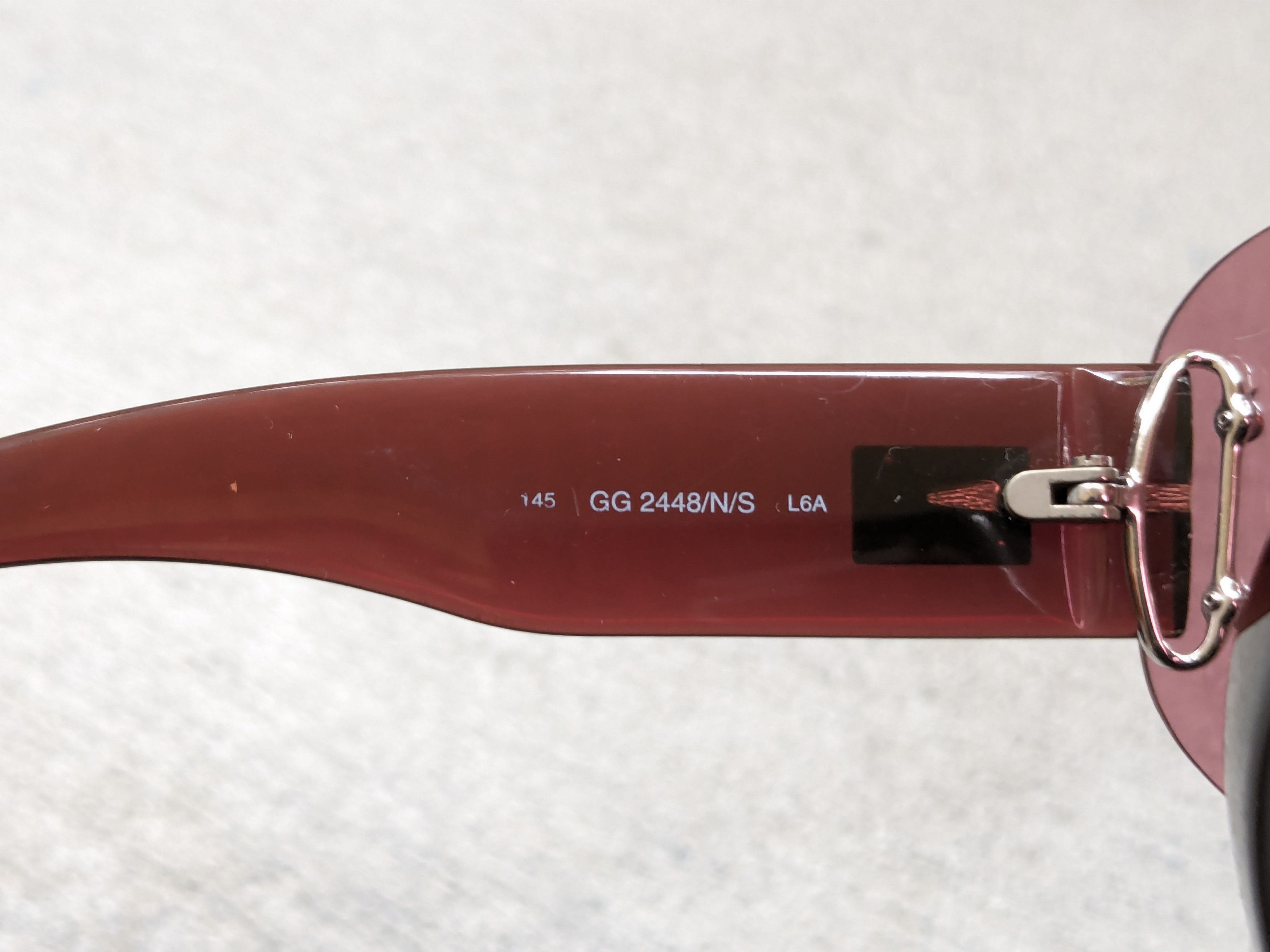 Gucci × Vintage Gucci Sunglasses GG2448/N/S Pink Vintage Y2K Shiled Size ONE SIZE - 12 Thumbnail