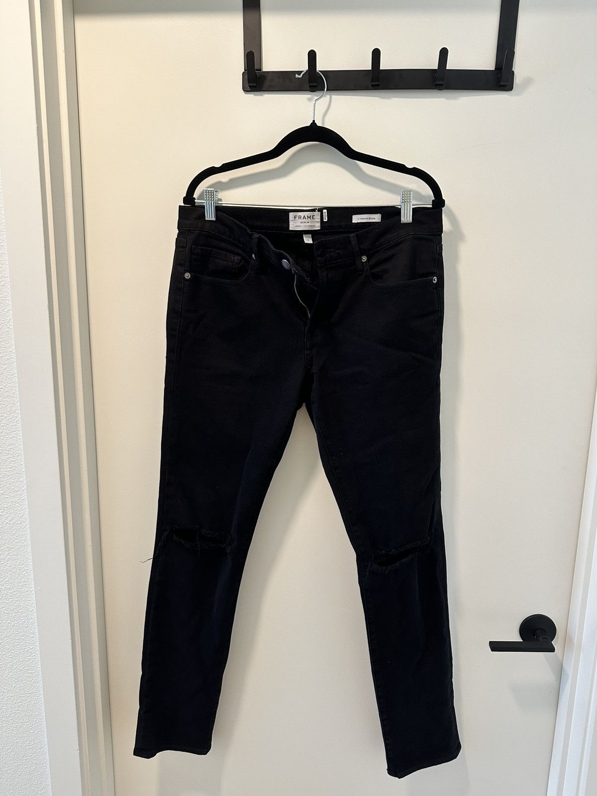 Frame Black Skinny Denim Jeans by Frame! Size US 32 / EU 48 - 1 Thumbnail