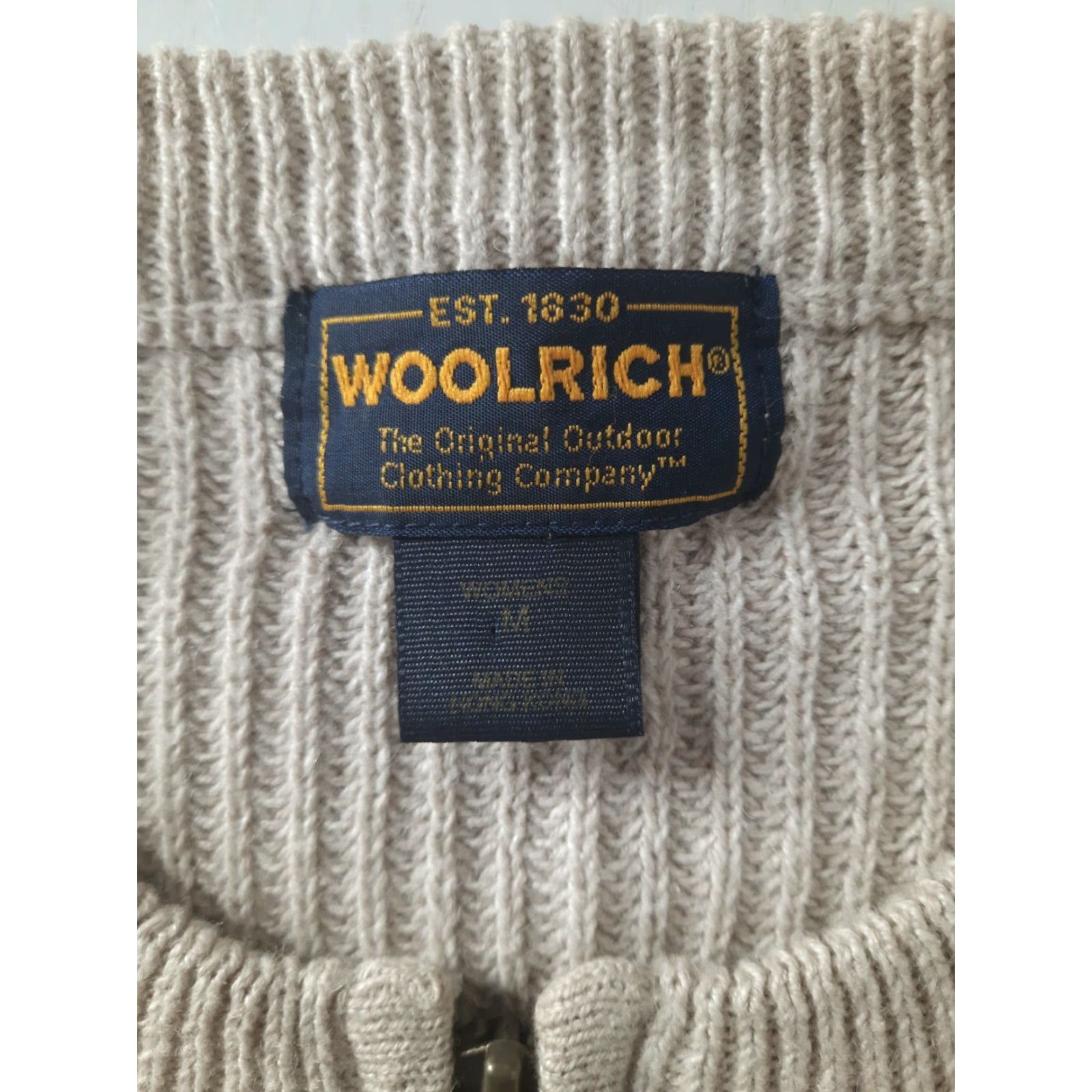Vintage Woolrich Cardigan Sweater Jacket Full Zip Beige M Womens Woolrich Oat Mix Full Zip Beige S6C Size M / US 6-8 / IT 42-44 - 2 Thumbnail