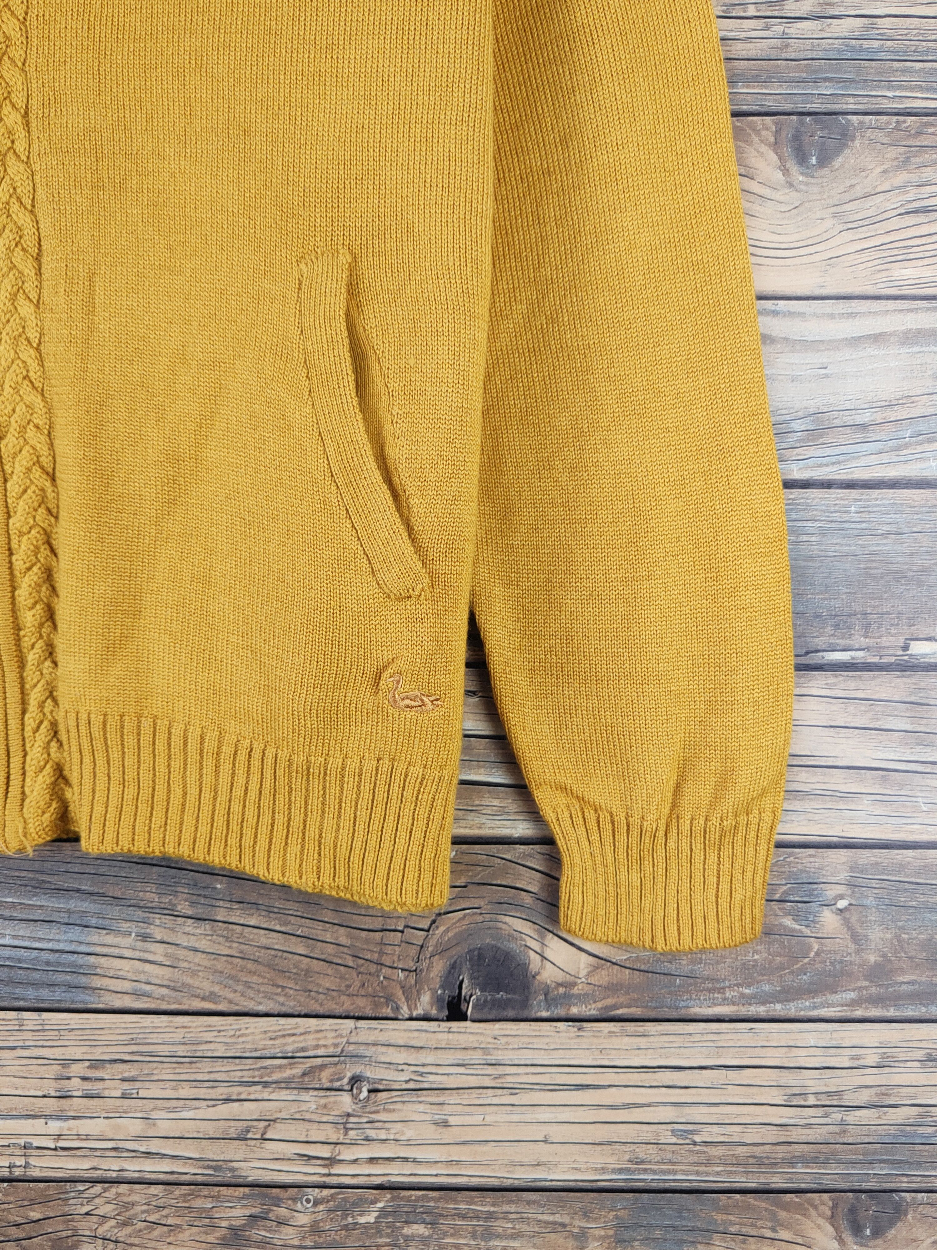 Homespun Knitwear Decoy Mustard Knitwear riped Hoodie Cardigan#W2125 Size L / US 10 / IT 46 - 8 Thumbnail