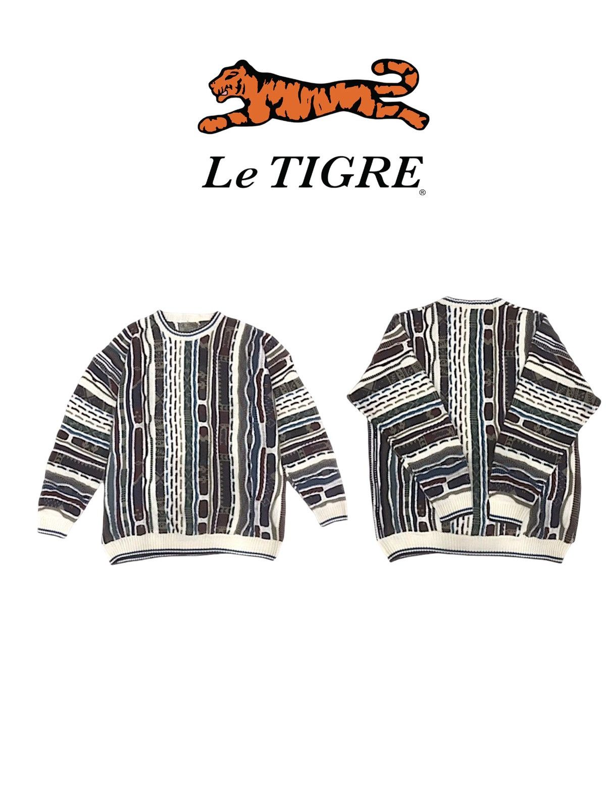 Le TIGRE Le Tigre Coogi Inspire Mix Multicolour Knitwear Size US XXL / EU 58 / 5 - 3 Thumbnail