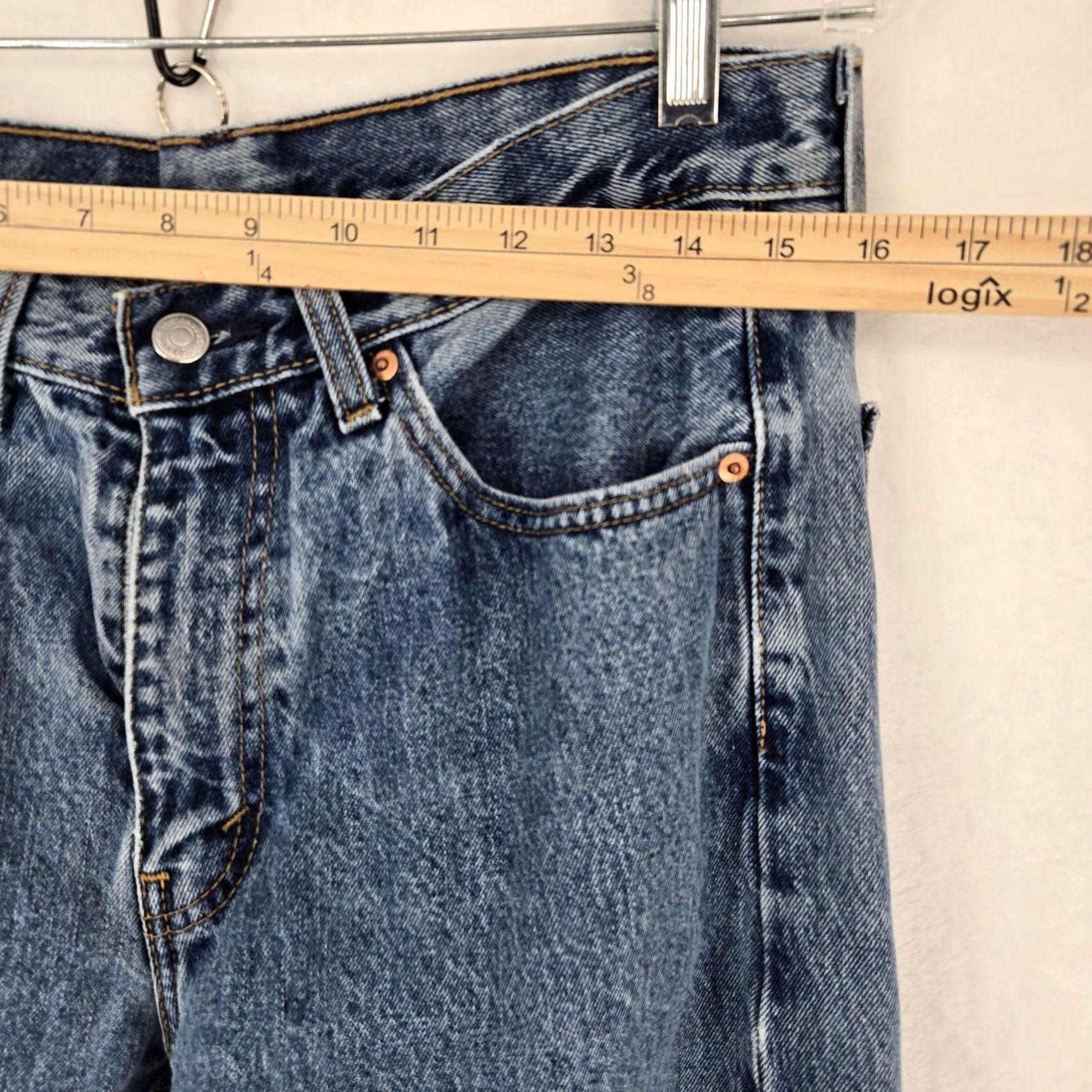 Levi's Levi's 505 Jeans Mens Regular Fit Straight Leg Blue Denim Zip Fly Pockets Size US 33 - 5 Thumbnail