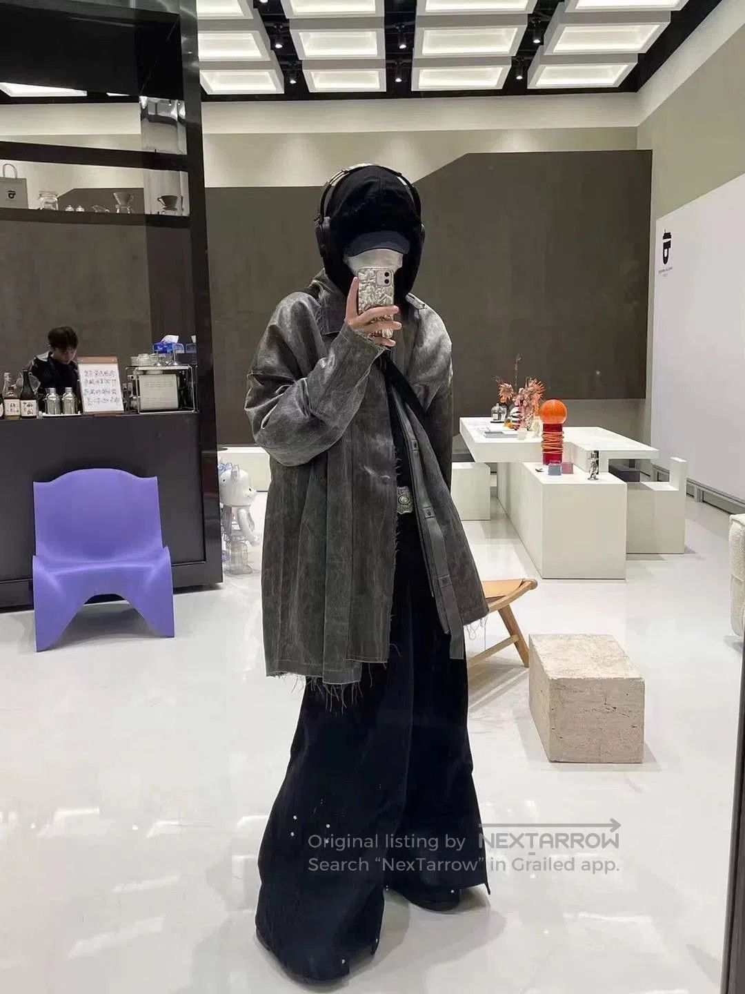 Other UENS Gray Frayed Design Unisex Coat. Size US M / EU 48-50 / 2 - 3 Thumbnail