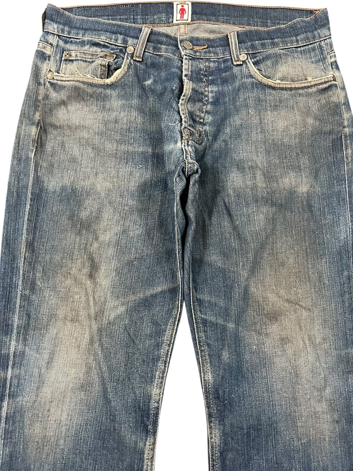 Girl Skateboards × Girls Don't Cry × X-Girl Vintage Girl Mudwash Skater Denim Size 33" - 2 Thumbnail