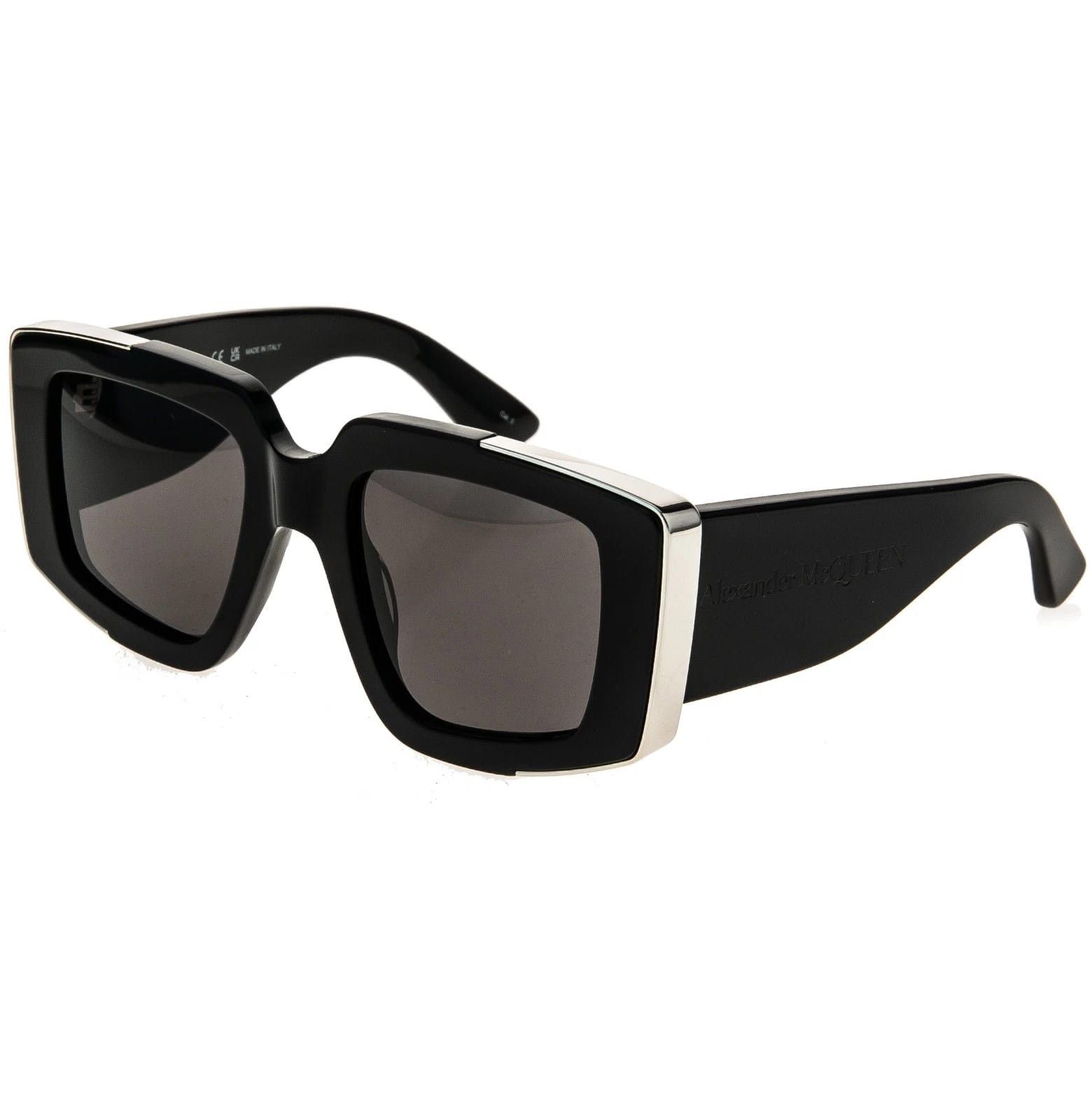 Alexander McQueen ALEXANDER MCQUEEN AM0446S 0446 Black Fashion Sunglass 001 Size ONE SIZE - 4 Thumbnail