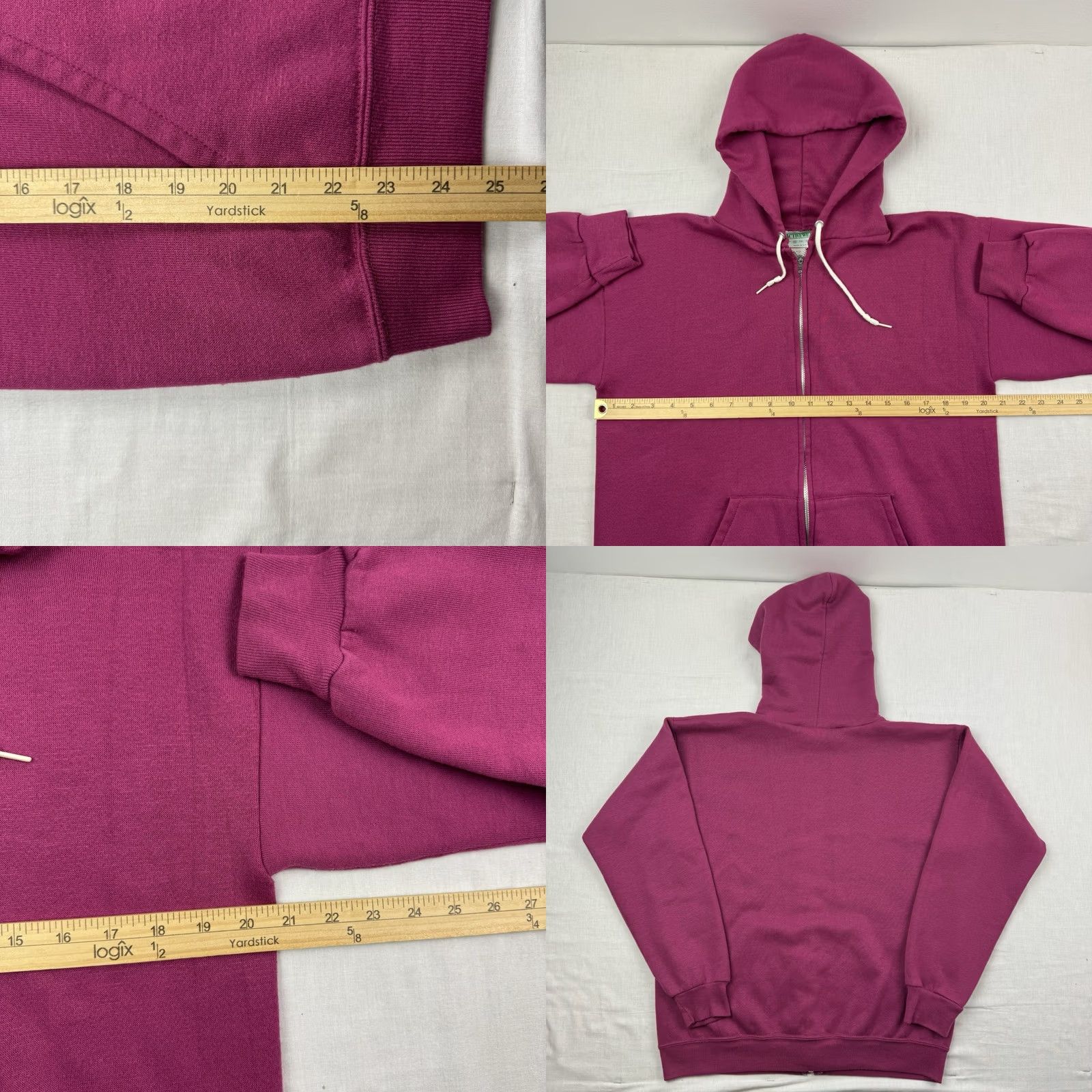Vintage VINTAGE Activewear Hoodie Adult Medium Red 80s USA Full Zip Acrylic Made In USA Mens Size US M / EU 48-50 / 2 - 8 Thumbnail