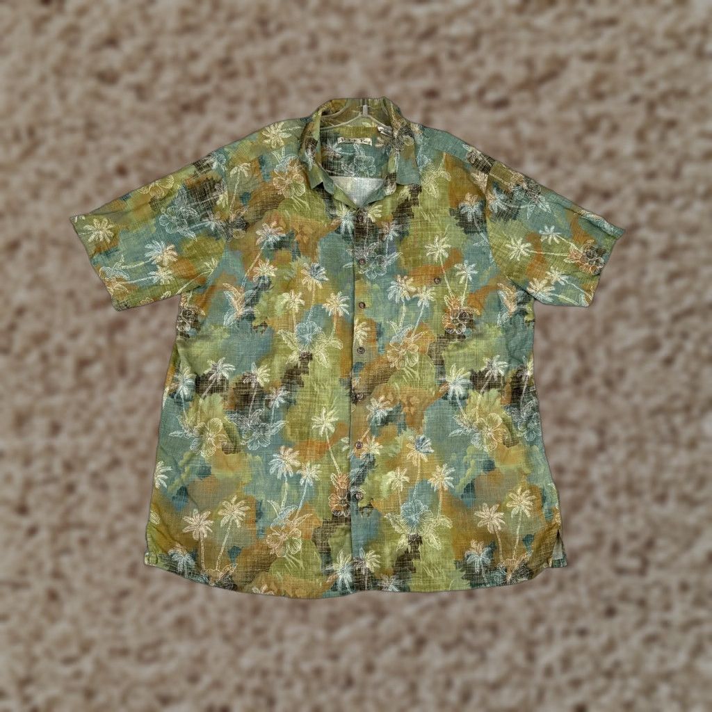 Vintage Batik Bay Shirt Adult 2XL Green Floral Button Hawaiian 100% Rayon Batik Bay Button-Up Aloha Hawaiian Resort Size US XXL / EU 58 / 5 - 1 Thumbnail