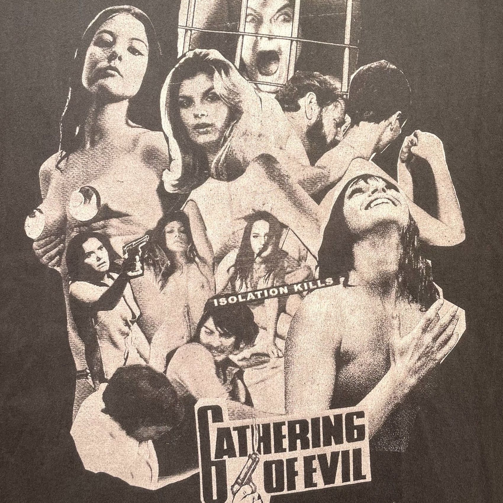 Vintage GATHERING OF EVIL Shirt Men XL Gray Horror Thriller Movie Shirt Isolation Kills Mens XL Size US XL / EU 56 / 4 - 2 Thumbnail