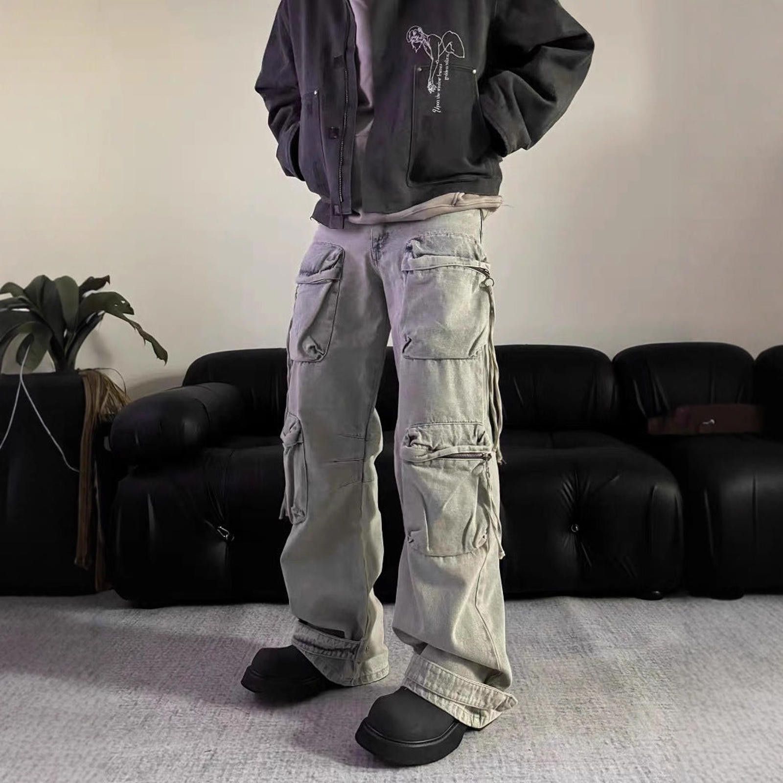Other Distressed Washed Multi-Pocket Cargo Pants Size US 33 - 1 Thumbnail