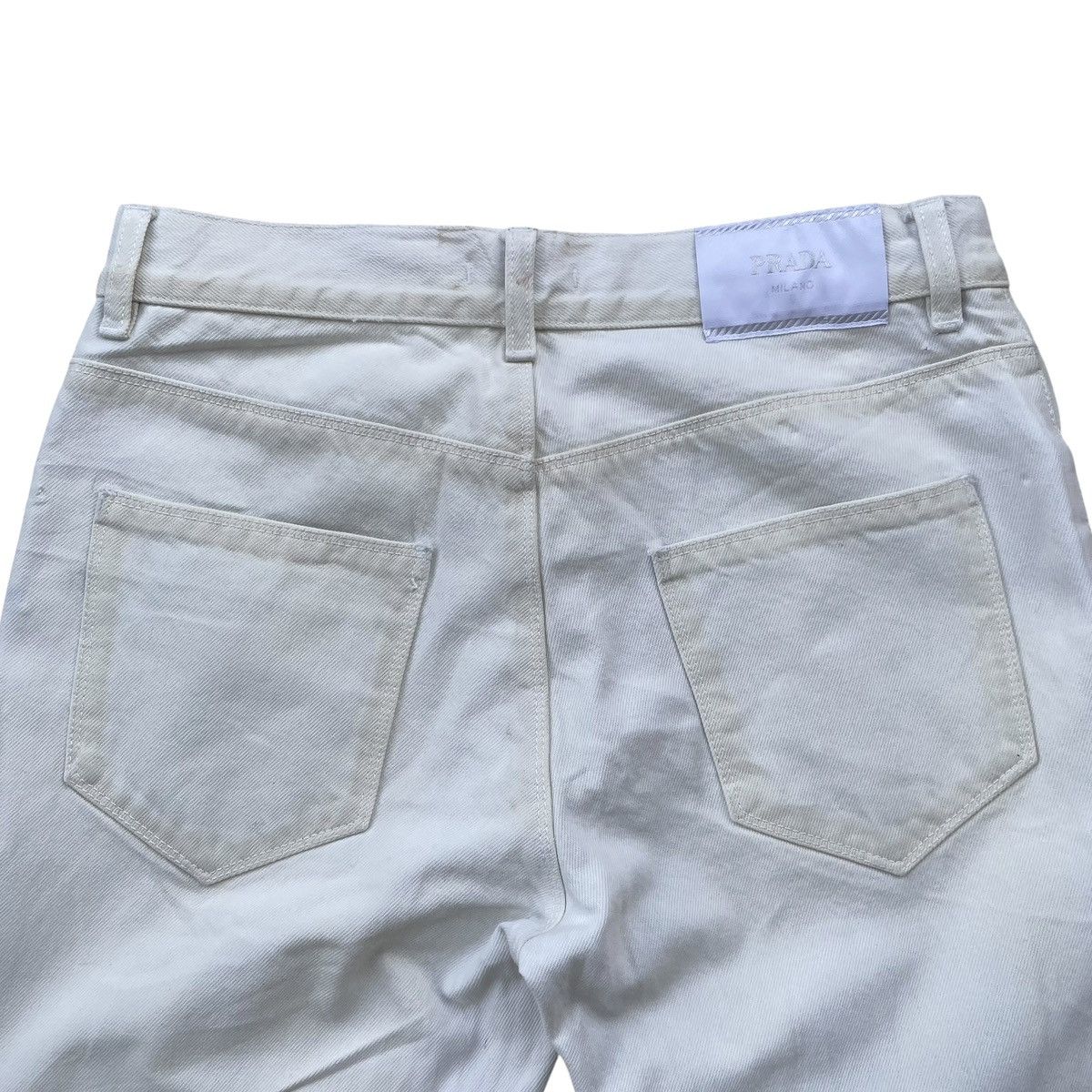 Prada Prada Milano Easy Fit Offwhite Designer Denim Size US 31 - 7 Thumbnail