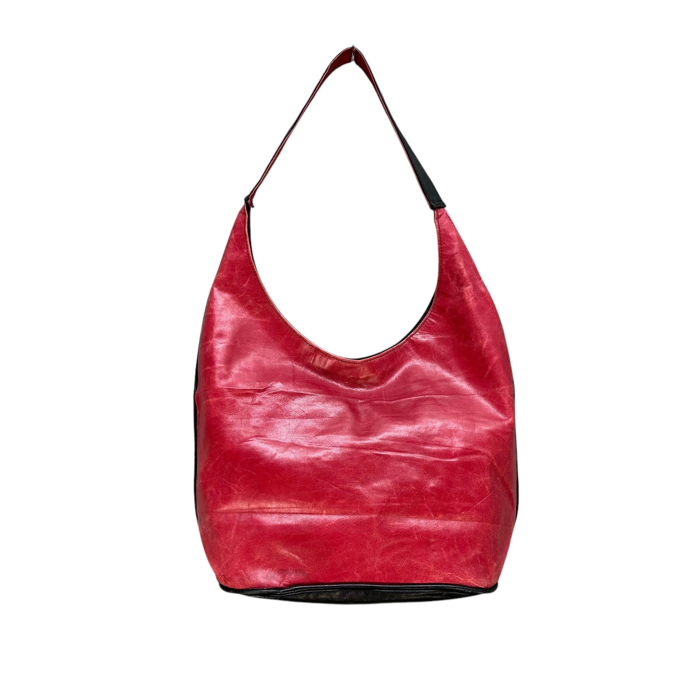 Vintage Vintage LES SACS Red Leather Shoulder Bag Size ONE SIZE - 1 Thumbnail