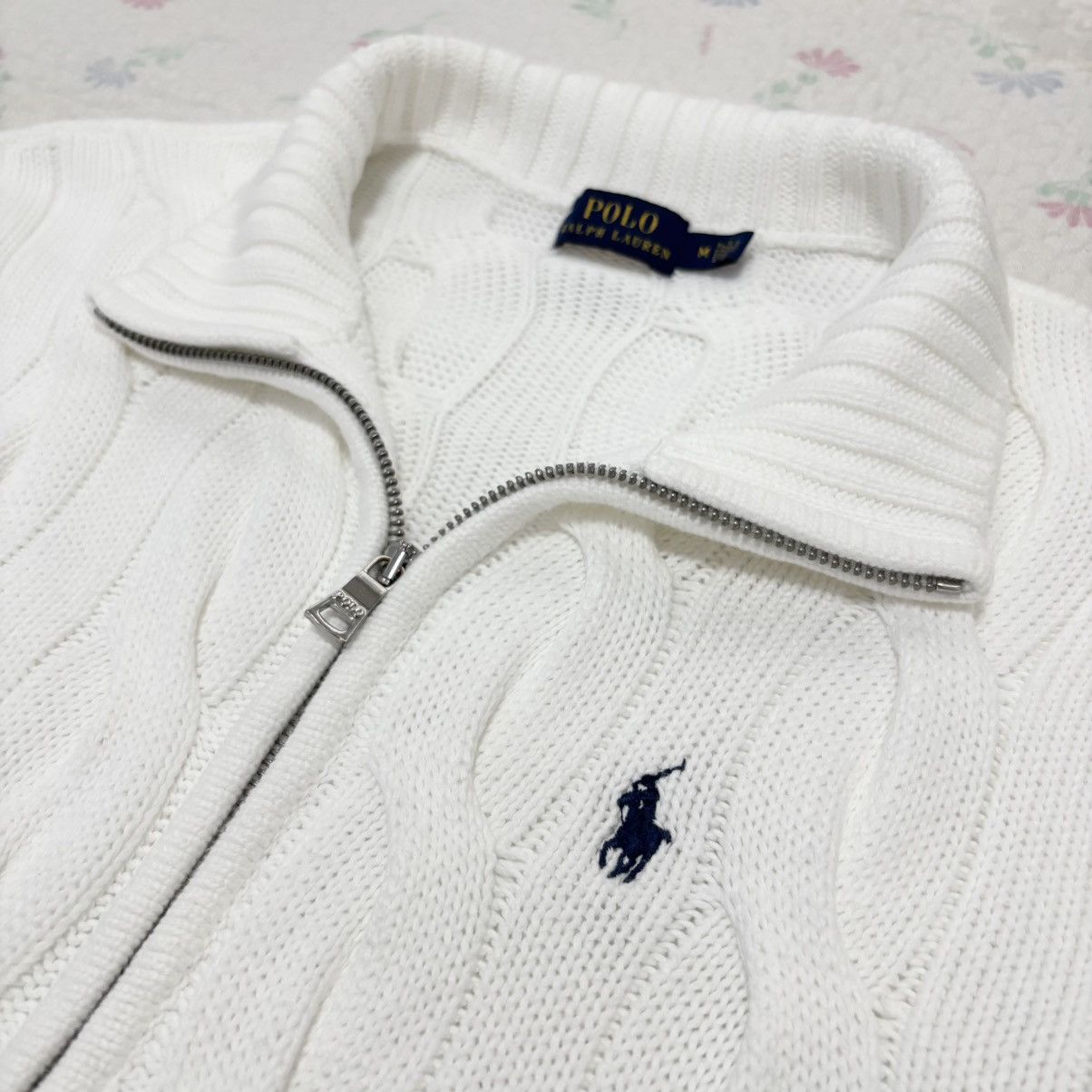 Polo Ralph Lauren Polo Ralph Lauren Big Cable Knit Zip Up Sweater Size M / US 6-8 / IT 42-44 - 5 Thumbnail