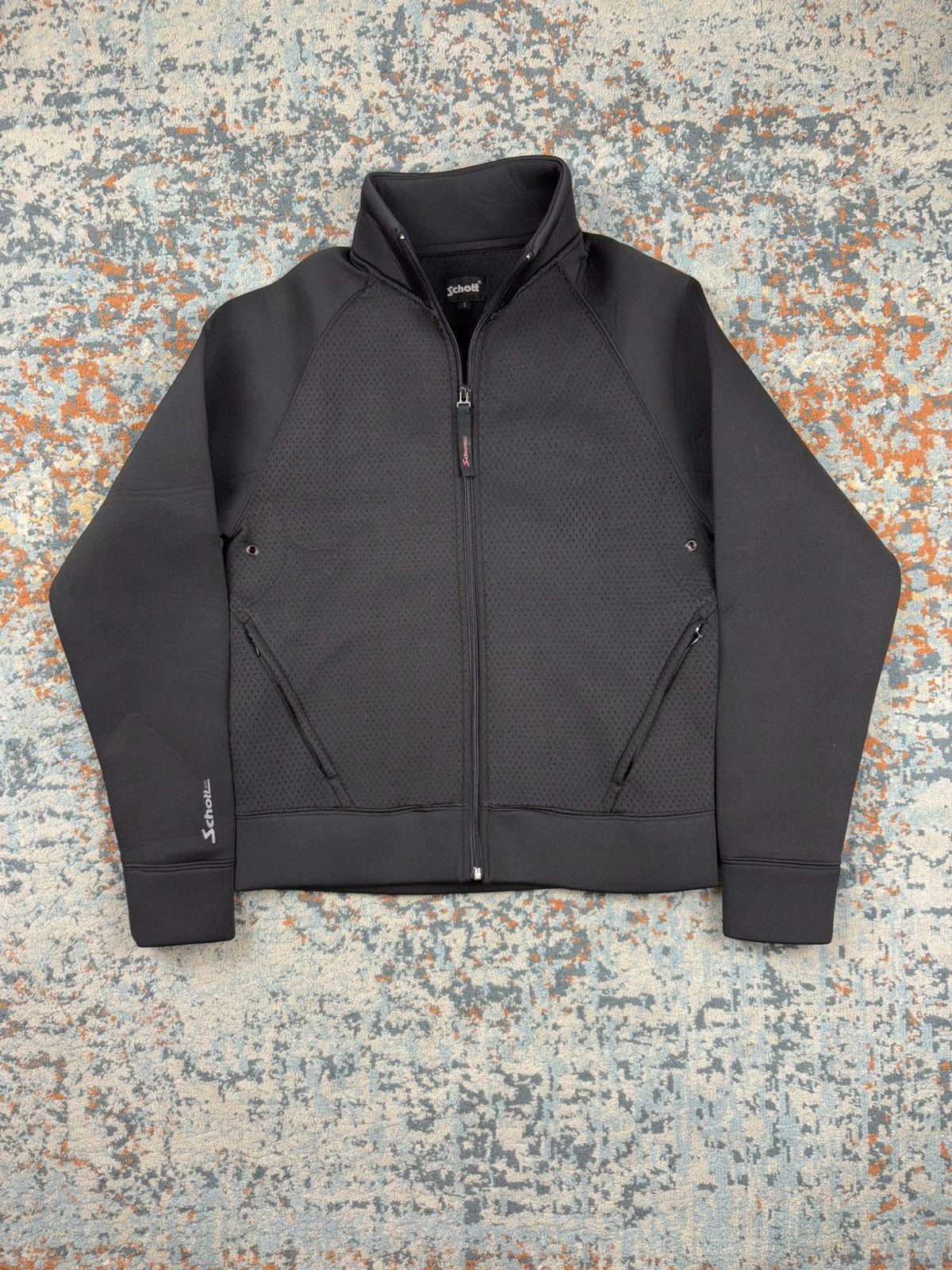 Schott × Vintage Rare Vintage 90s Schott perforated neoprene logo zip jacket Size US S / EU 44-46 / 1 - 2 Thumbnail