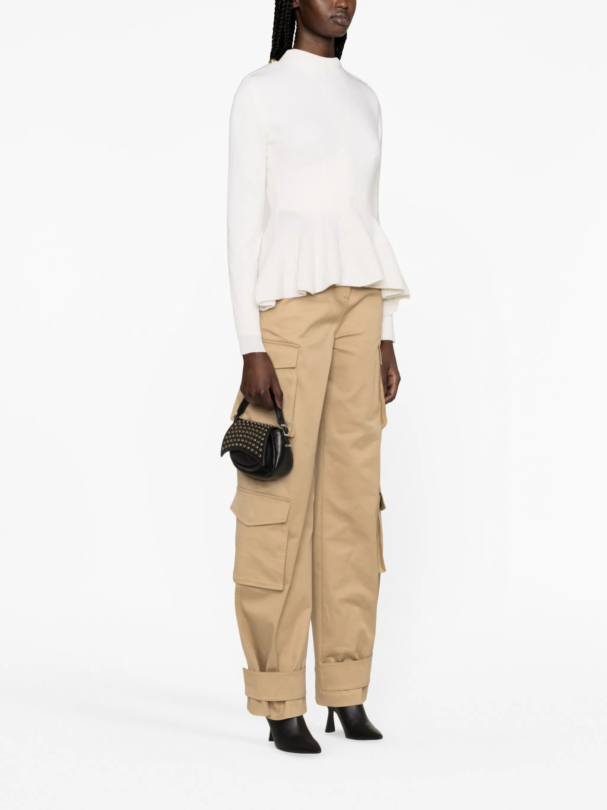 Alexander McQueen o1y0325 Sweater in White Size L / US 10 / IT 46 - 4 Thumbnail