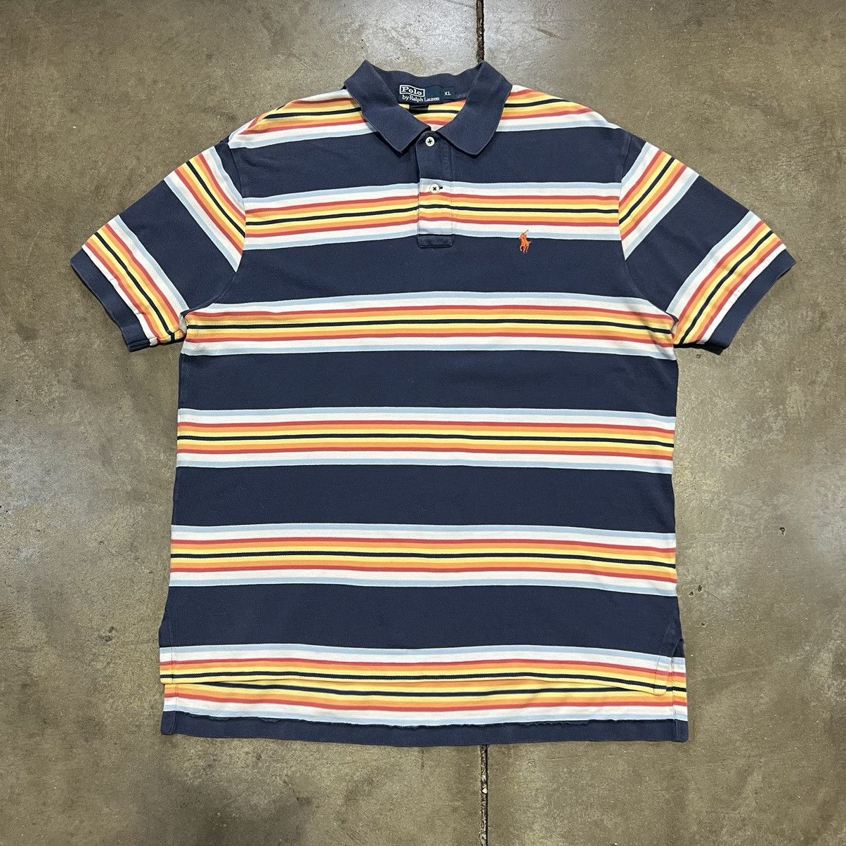 Polo Ralph Lauren × Vintage Vintage Y2K Polo Ralph Lauren Striped Polo Collared Shirt Size US XL / EU 56 / 4 - 1 Thumbnail