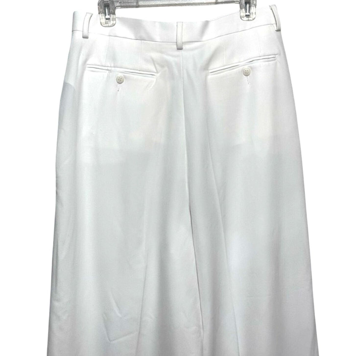 Asos ASOS Design Palazzo Flowy Pants High Rise Zip White 32 NWOT Size 32" / US 10 / IT 46 - 5 Thumbnail