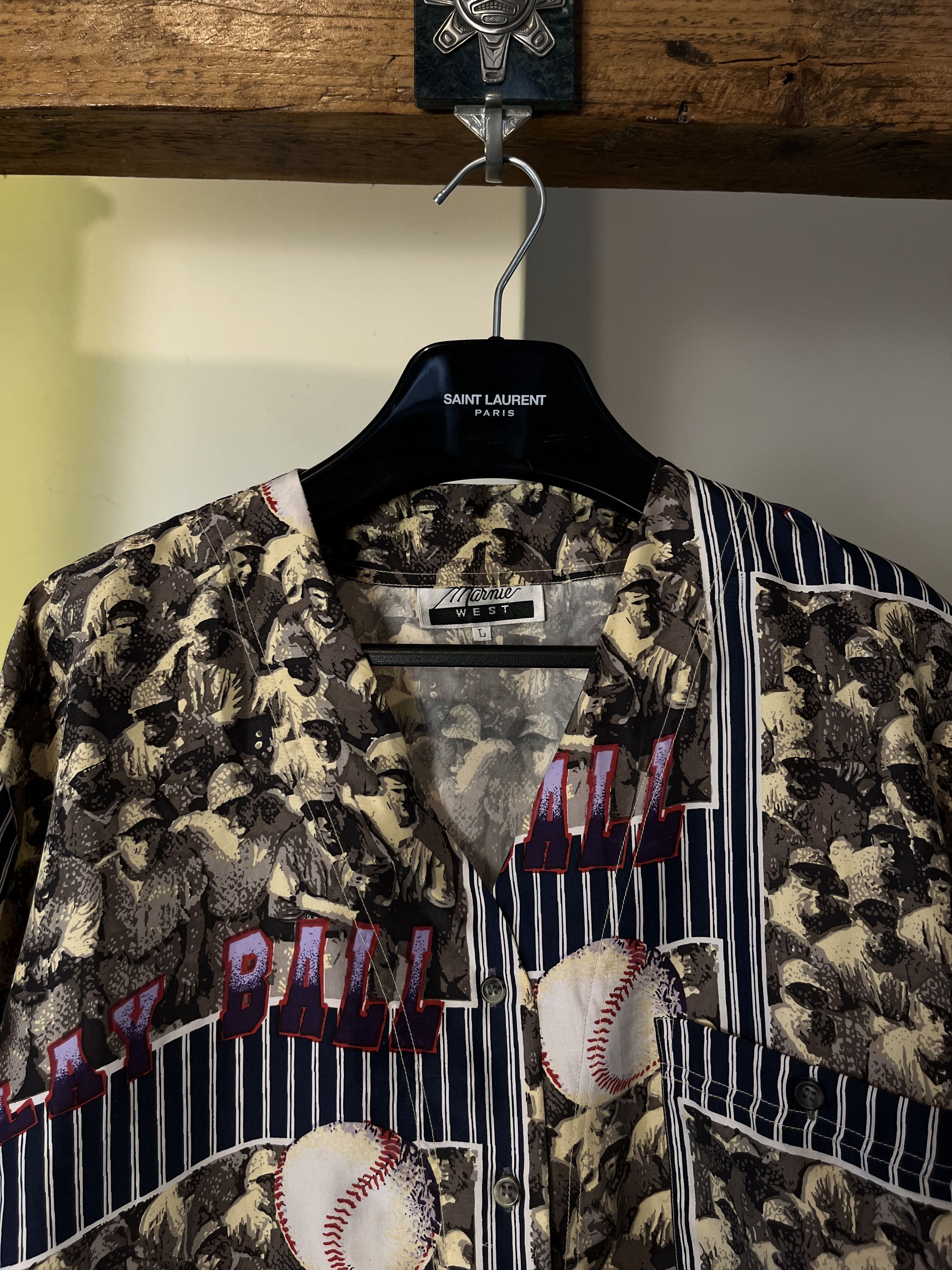 MLB × Vintage MLB Fullprint Silk Shirt Size US L / EU 52-54 / 3 - 2 Thumbnail