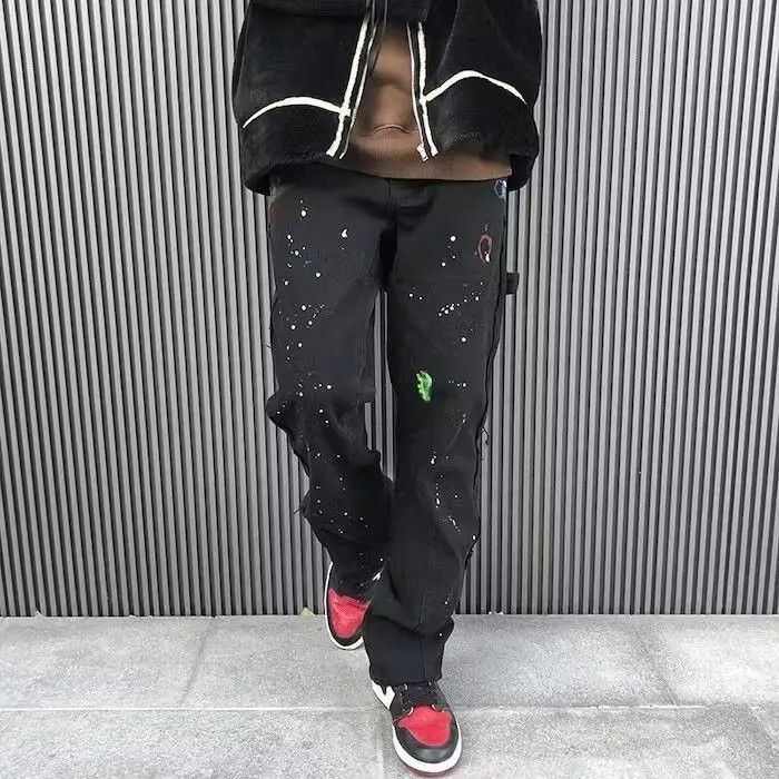 Japanese Brand Black Color Graffiti Cargo Flared Jeans Size US 32 / EU 48 - 2 Thumbnail