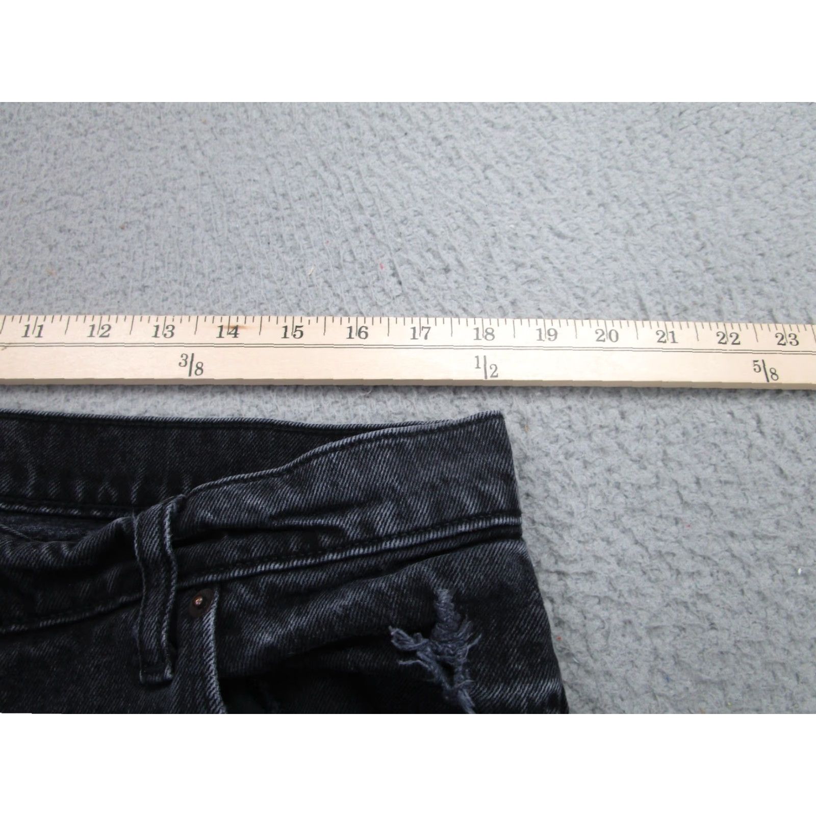 Abercrombie & Fitch Abercrombie & Fitch Jeans Womens 33 Black High Rise Distressed 90s Straight Charcoal Wash Size 24" / US 00 / IT 34 - 6 Thumbnail