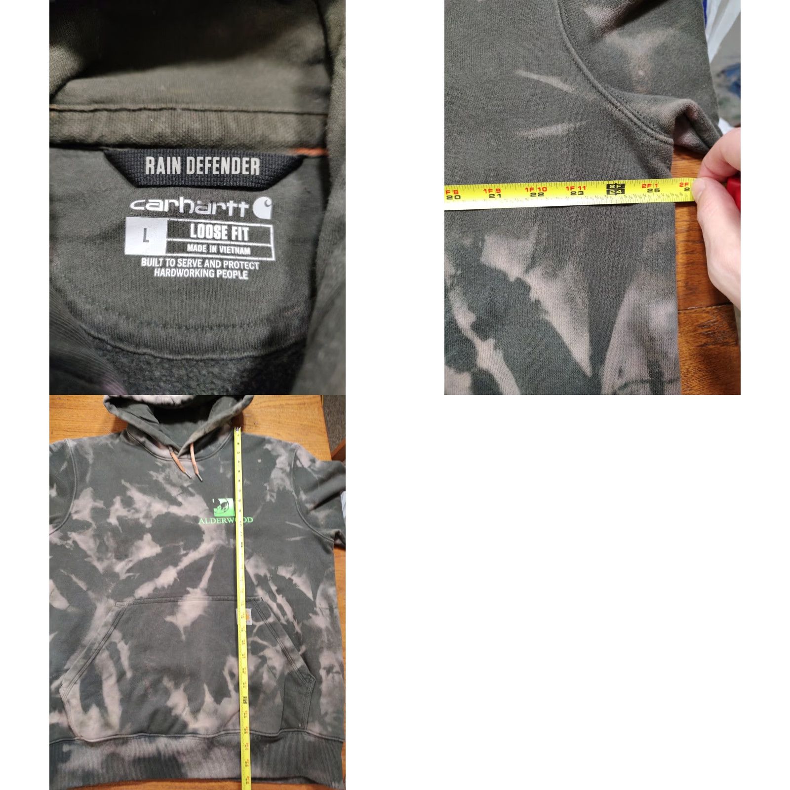 Carhartt Carhartt Mens Large Loose Green Hoodie Sweatshirt Acid Wash Tie Dye 1 Of 1 Size US L / EU 52-54 / 3 - 8 Thumbnail