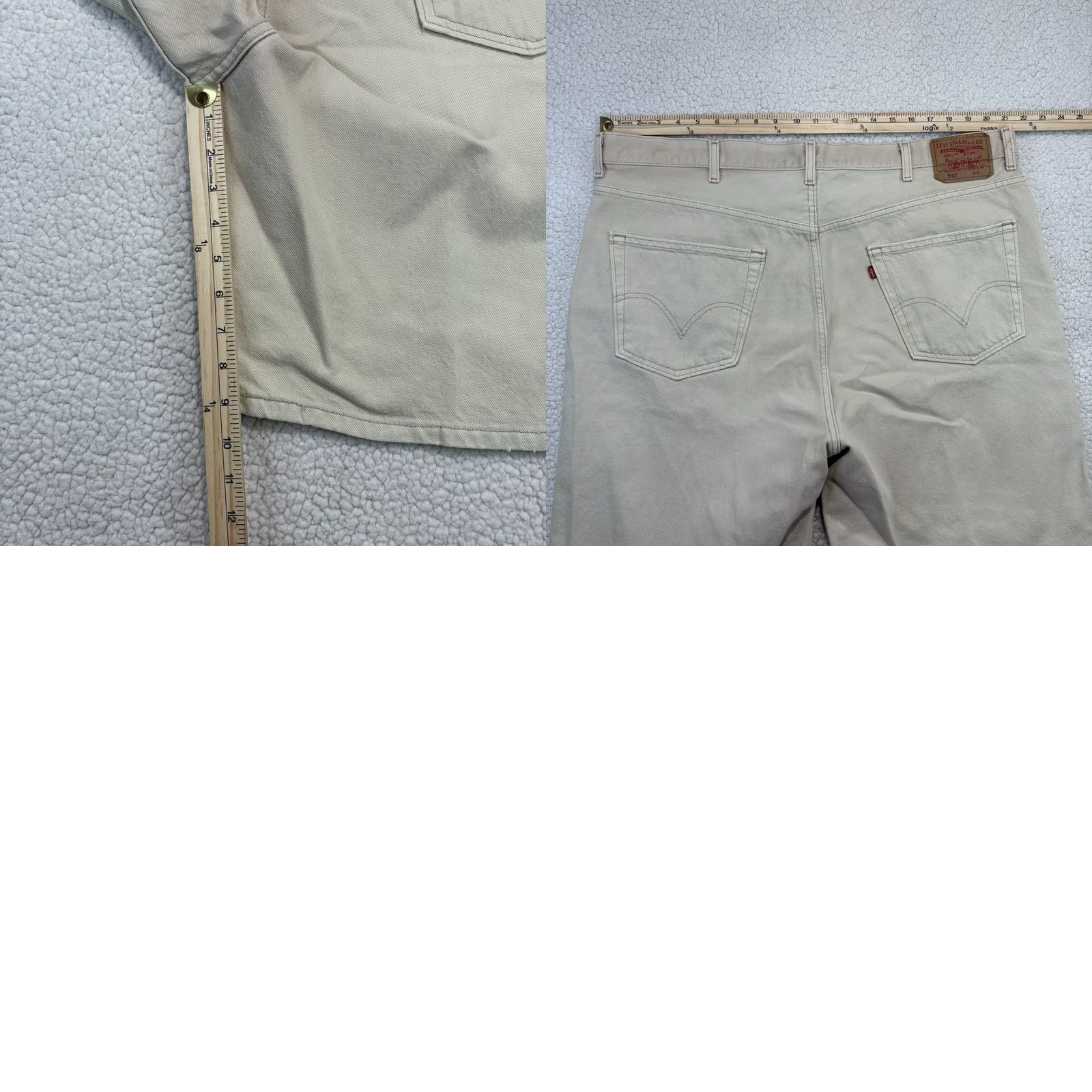 Levi's VINTAGE Levi's 550 Relaxed Fit Jean Shorts Cream Denim Size 44 Jorts Size US 44 / EU 60 - 9 Thumbnail