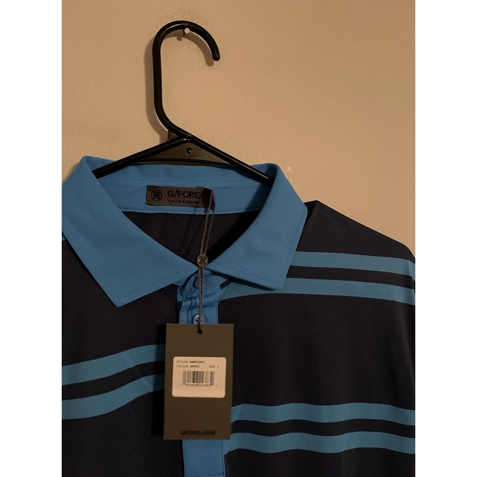 G/FORE G/FORE Golf Polo Shirt Men's Large Blue Offset Stripe Blueprint New! Size US L / EU 52-54 / 3 - 3 Thumbnail