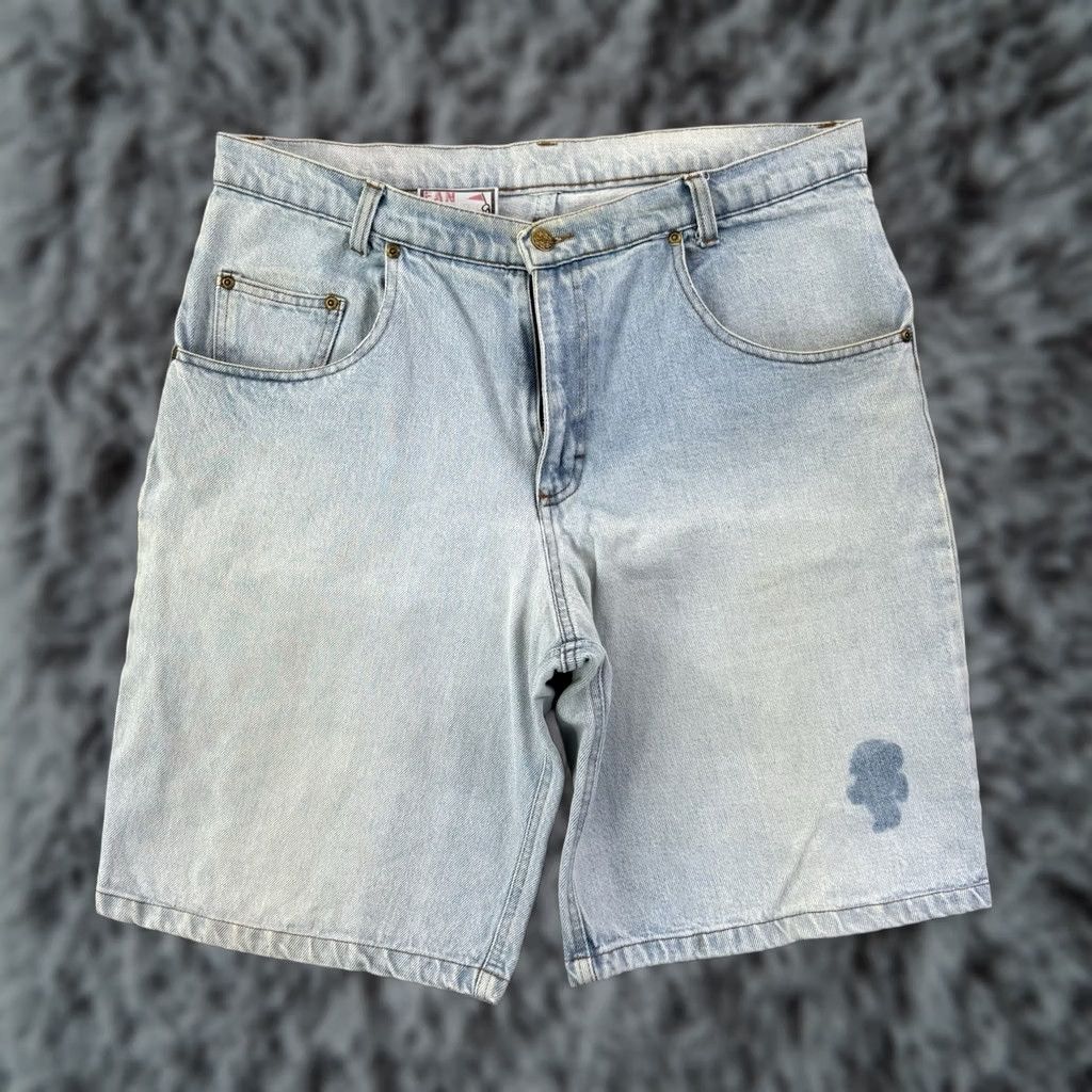 Denime VINTAGE True Fan Denim Shorts Bermuda Mens 36 9” Zip 5-Pocket Grunge 90s Casual Sport Style Blue Mens Size US 36 / EU 52 - 1 Thumbnail