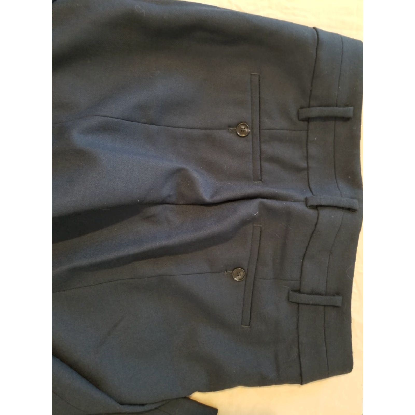 Ann Taylor Womens Ann Taylor Dress Pants Wool 2 Navy Blue Slacks Trouser Blue Womens Size 26" / US 2 / IT 38 - 2 Thumbnail