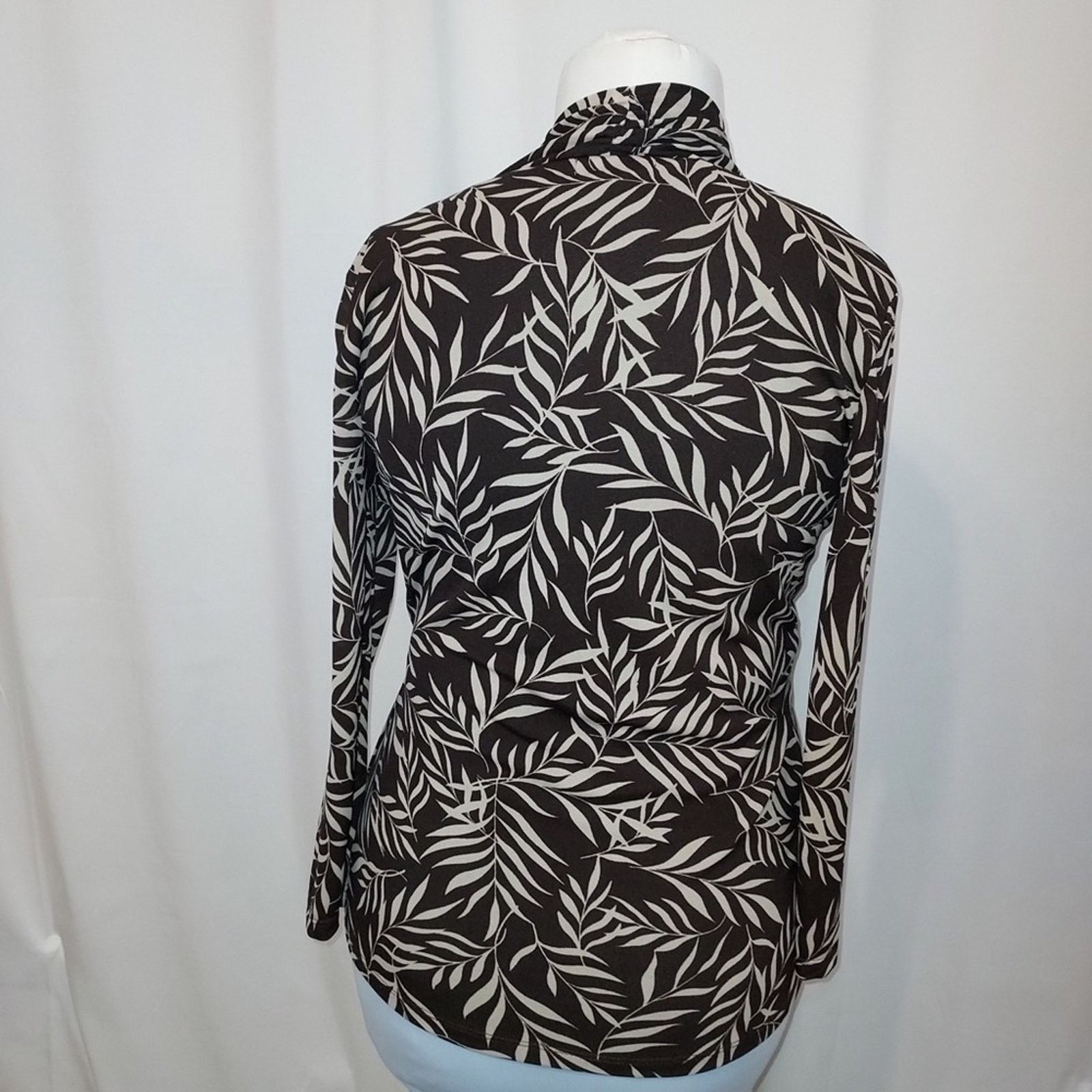 Other Charter Club Nylon Black White Tropical Blouse Shirt Top Size M / US 6-8 / IT 42-44 - 3 Thumbnail