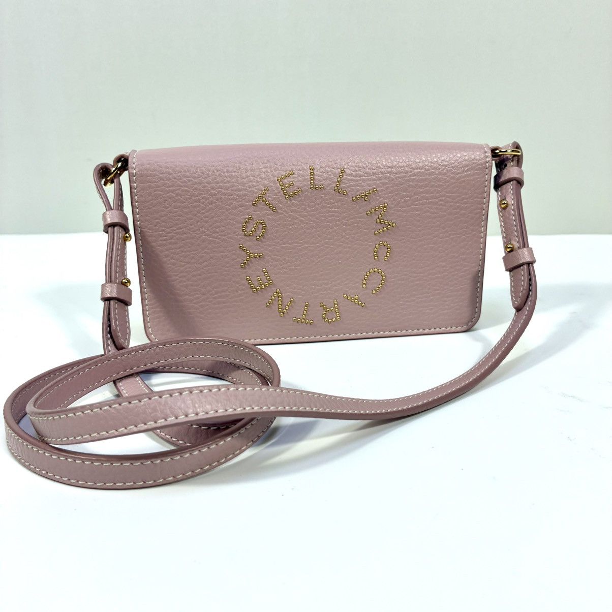 Stella McCartney Stella McCartney Mini Logo Faux Leather Crossbody Pale Mauve Size ONE SIZE - 20 Thumbnail